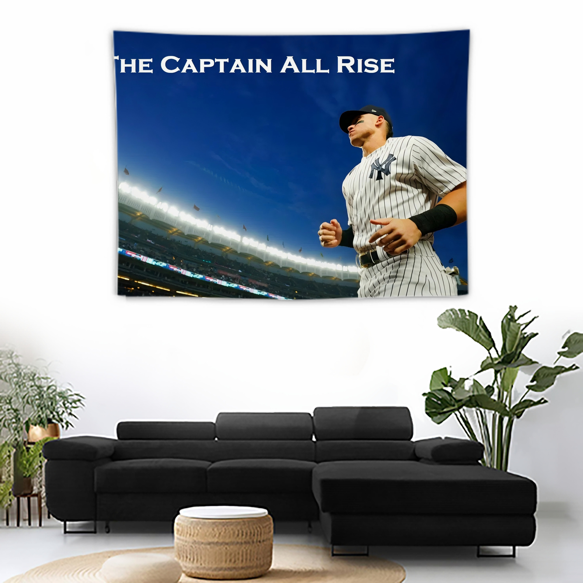 Aaron Judge Yankees Captain Wall Tapestry For Bedroom Aesthetic – Boho Style Polyester Fabric Wall Hanging With Hooks – 60 X 90 Inch Large Size, Lightweight, Durable, Easy To Hang