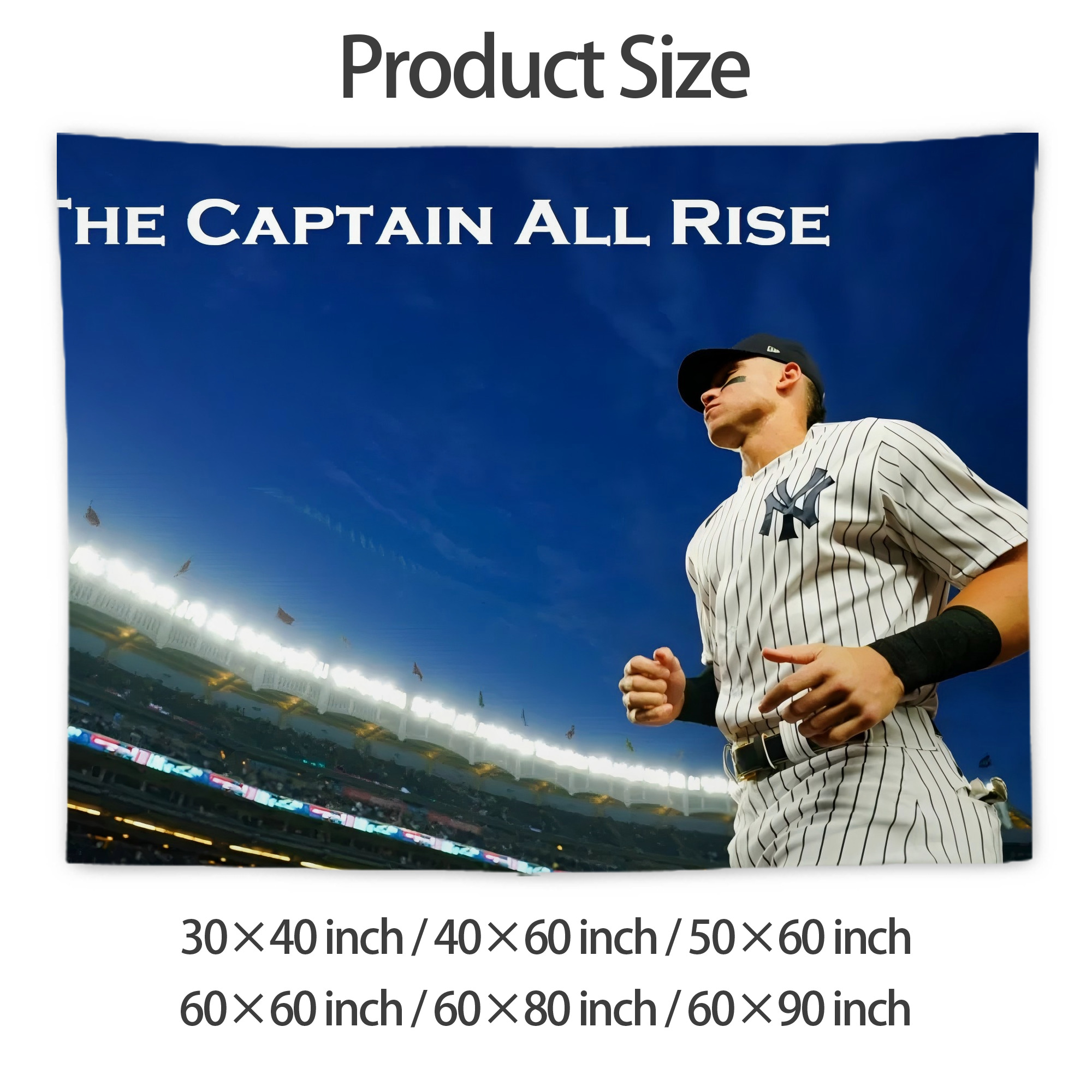 Aaron Judge Yankees Captain Wall Tapestry For Bedroom Aesthetic – Boho Style Polyester Fabric Wall Hanging With Hooks – 60 X 90 Inch Large Size, Lightweight, Durable, Easy To Hang