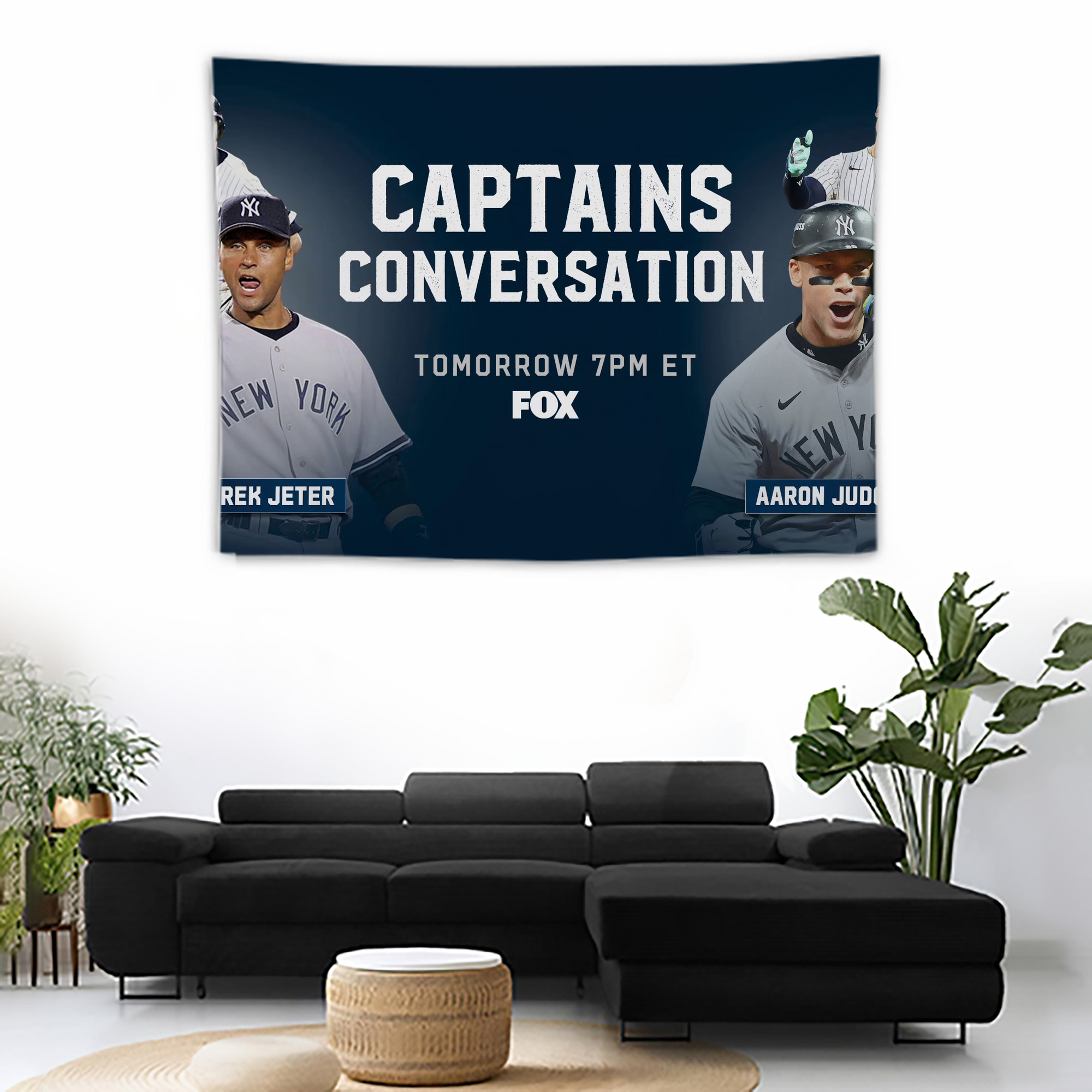 Aaron Judge Yankees Captain Wall Tapestry For Bedroom Aesthetic – Boho Style Polyester Fabric Wall Hanging With Hooks – 60 X 90 Inch Large Size, Lightweight, Durable, Easy To Hang