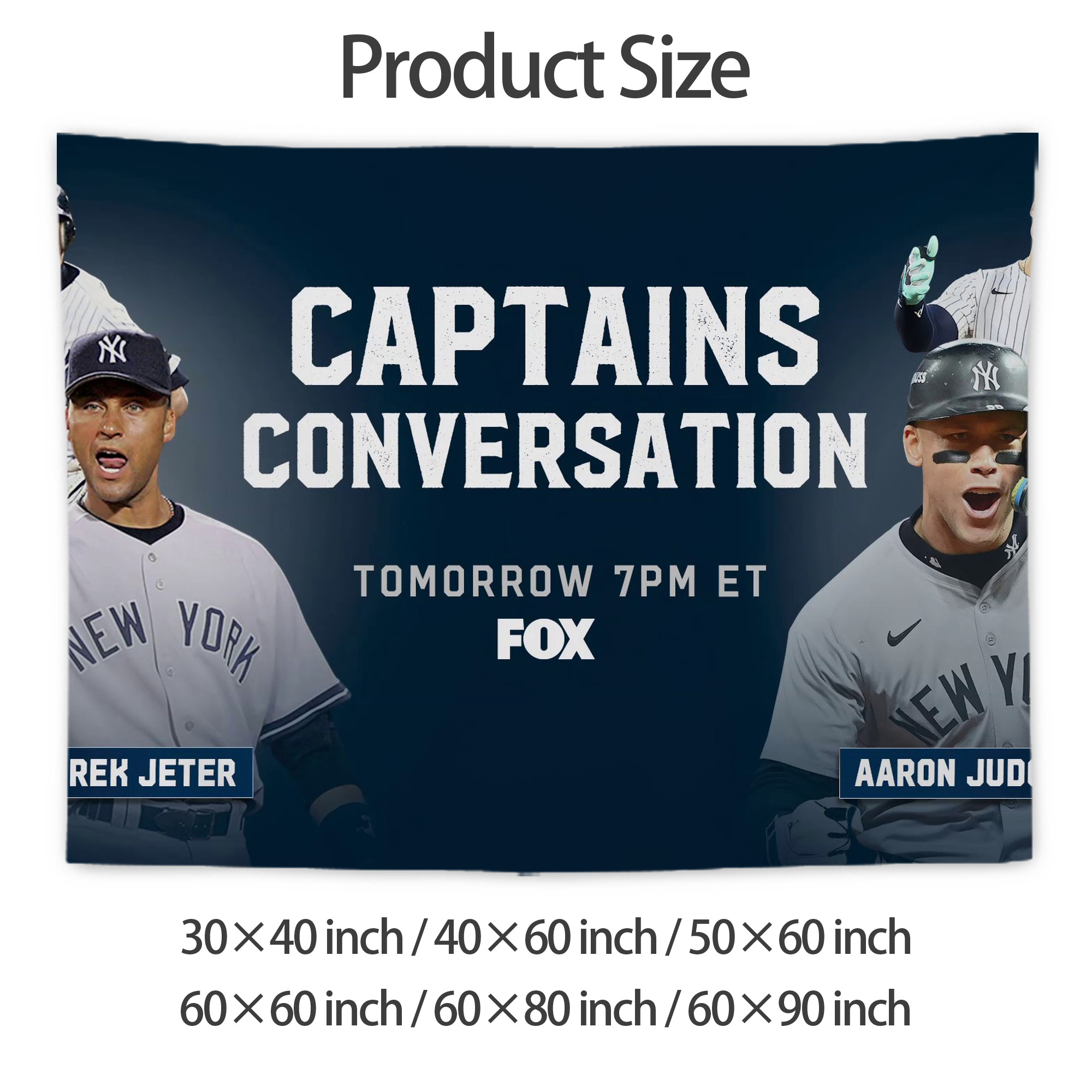 Aaron Judge Yankees Captain Wall Tapestry For Bedroom Aesthetic – Boho Style Polyester Fabric Wall Hanging With Hooks – 60 X 90 Inch Large Size, Lightweight, Durable, Easy To Hang