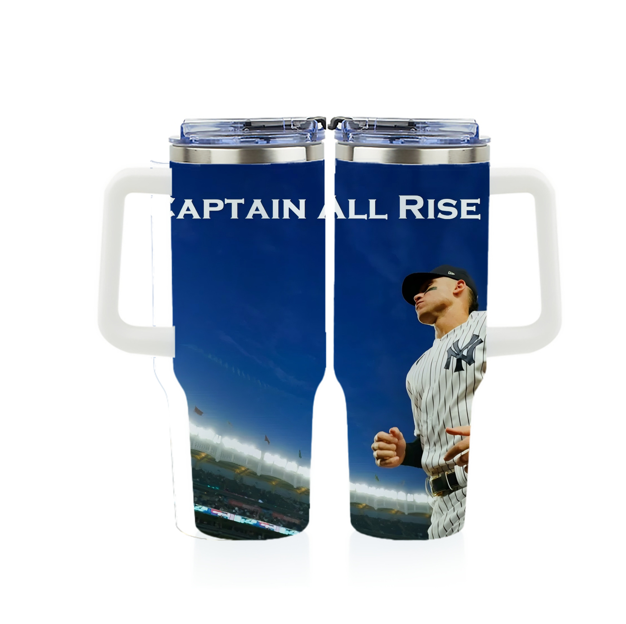 Aaron Judge Yankees Captain 40oz Full Wrap Car Tumbler – Durable Stainless Steel Travel Mug With Vibrant UV Print – Double Wall Insulated, Fits Most Car Cup Holders