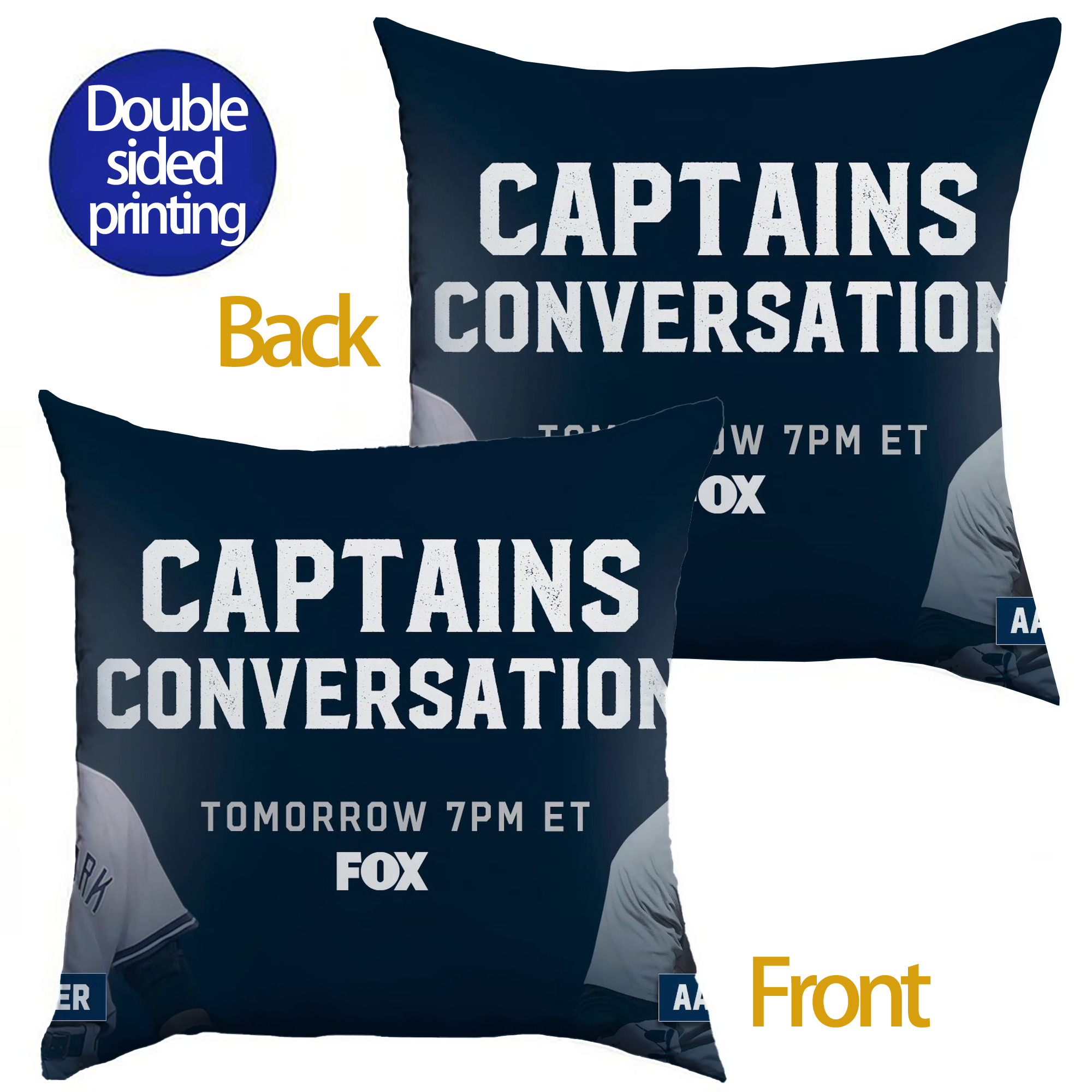 Aaron Judge Yankees Captain Soft Polyester Pillow Cover With Insert – Double-Sided Design, Invisible Zipper, Durable & Breathable – Easy Care Cushion Set