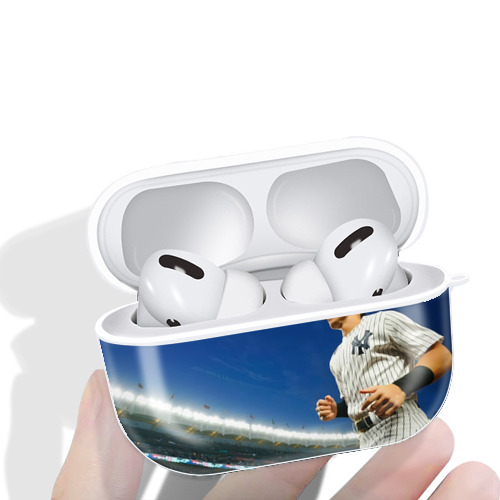 Aaron Judge Yankees Captain AirPods Pro Hard Case White With Keychain, Durable Flexible PC, Precise Cutouts, Anti-Fingerprint, Yellowing & Scratch Resistant, Full Protection, Washable