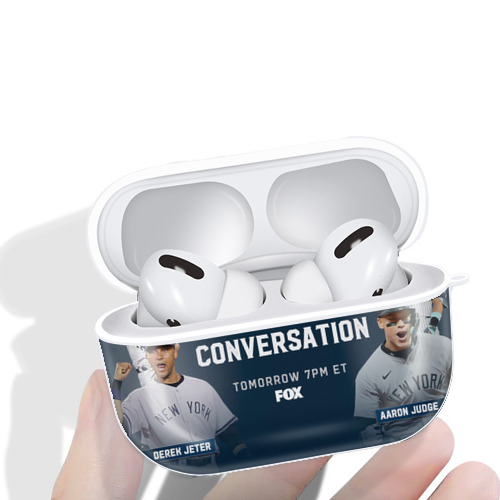 Aaron Judge Yankees Captain AirPods Pro Hard Case White With Keychain, Durable Flexible PC, Precise Cutouts, Anti-Fingerprint, Yellowing & Scratch Resistant, Full Protection, Washable