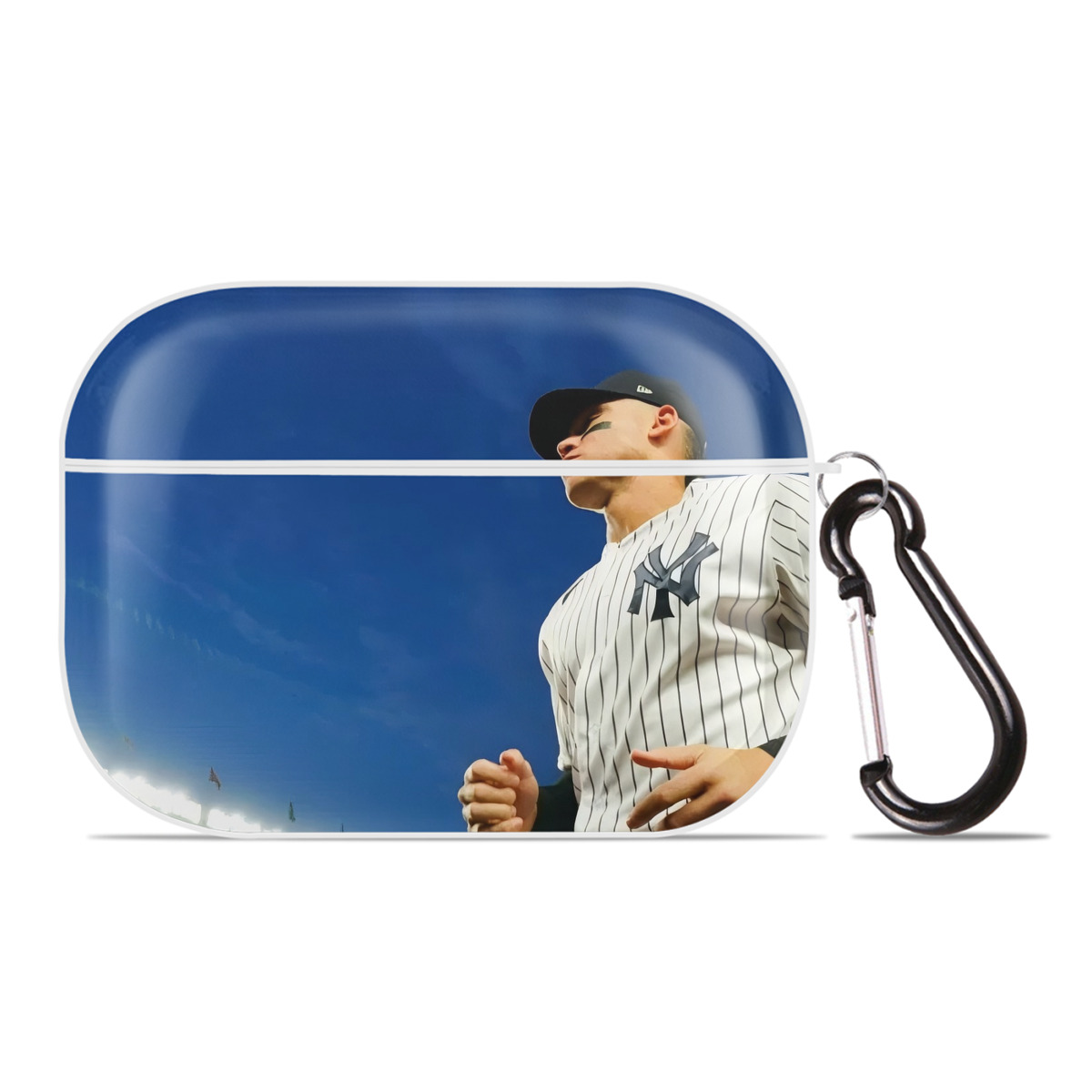 Aaron Judge Yankees Captain AirPods Pro Hard Case White With Keychain, Durable Flexible PC, Precise Cutouts, Anti-Fingerprint, Yellowing & Scratch Resistant, Full Protection, Washable