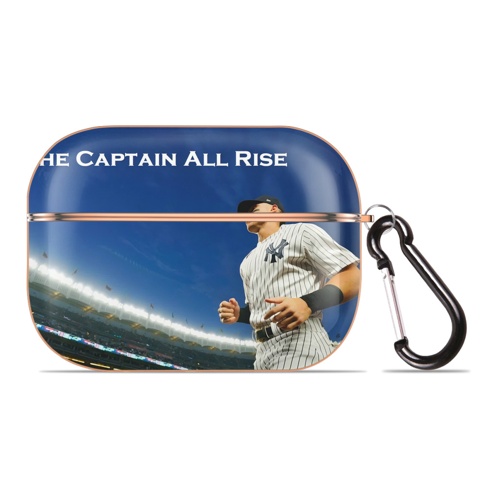 Aaron Judge Yankees Captain AirPods Pro Protective Case Rose Gold, Flexible PC Material, Precise Fit, Anti-Slip Cover, Full Protection, Fingerprint Resistant, Washable With Keychain