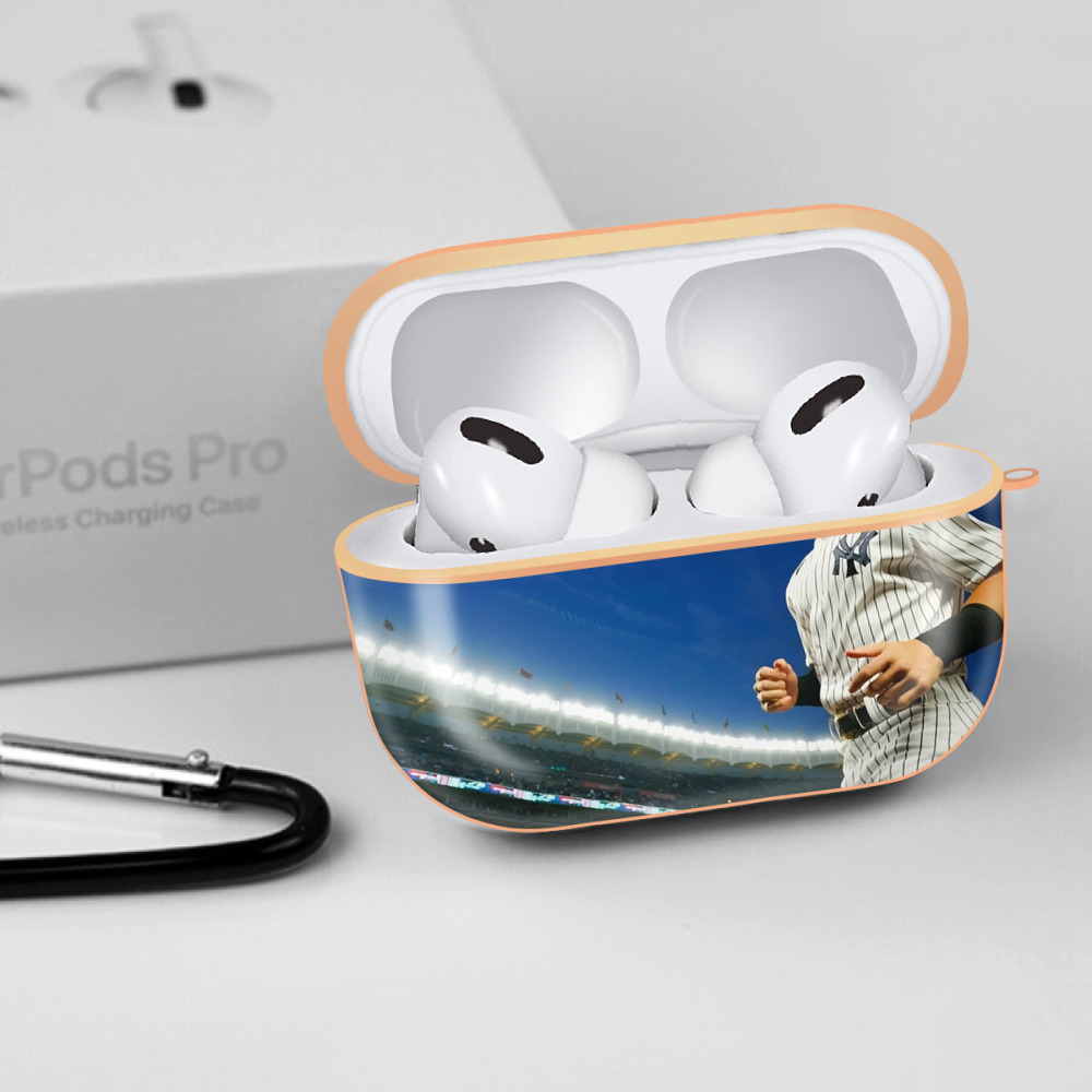 Aaron Judge Yankees Captain AirPods Pro Protective Case Rose Gold, Flexible PC Material, Precise Fit, Anti-Slip Cover, Full Protection, Fingerprint Resistant, Washable With Keychain