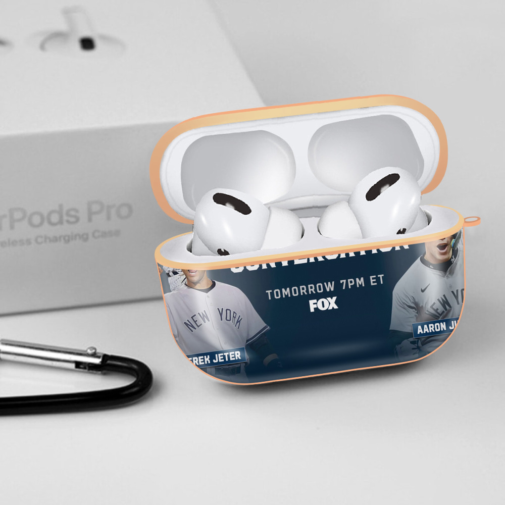 Aaron Judge Yankees Captain AirPods Pro Protective Case Rose Gold, Flexible PC Material, Precise Fit, Anti-Slip Cover, Full Protection, Fingerprint Resistant, Washable With Keychain