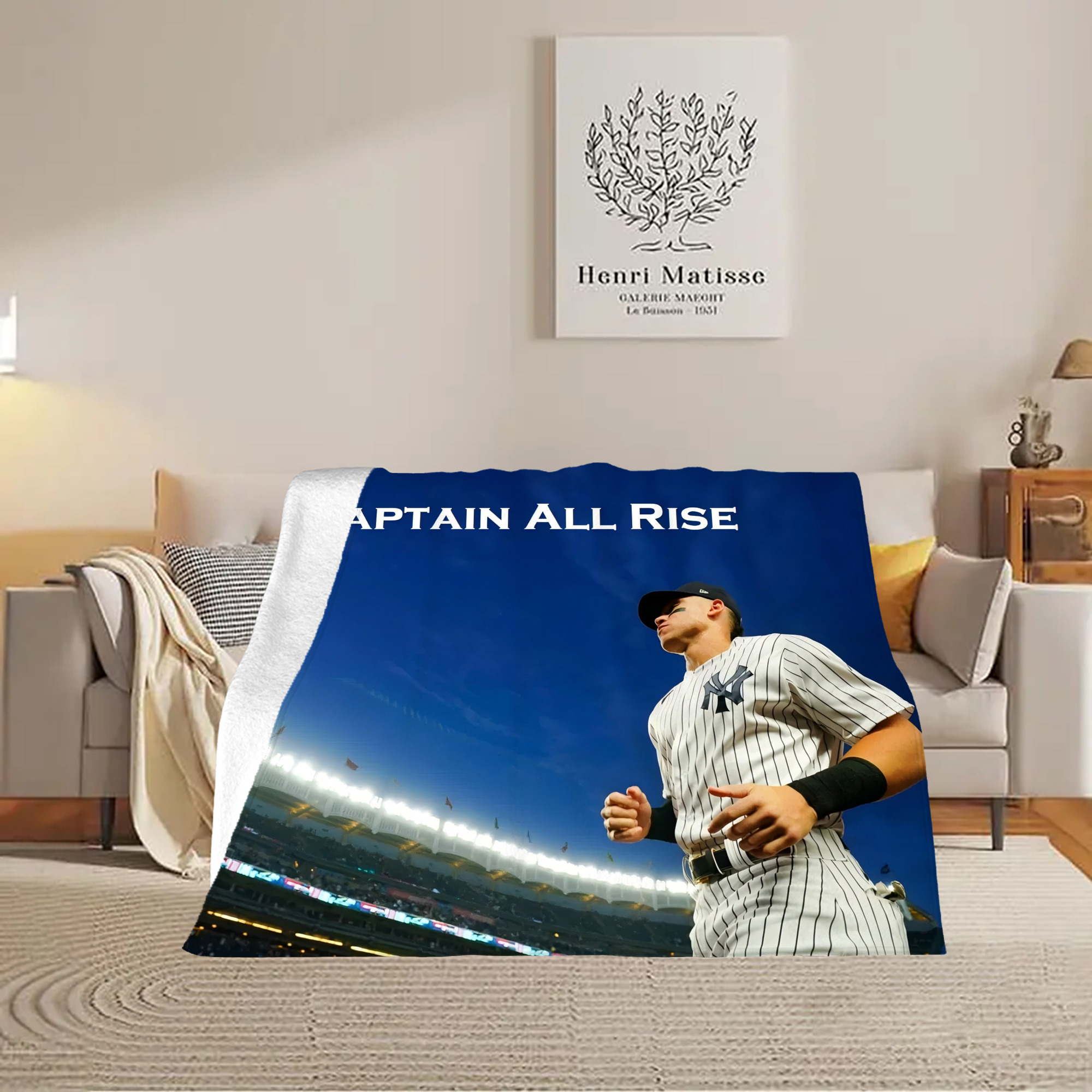 Aaron Judge Yankees Captain Soft Plush Fleece Blanket 30x40 Inch - 300GSM Flannel, Ultra Soft & Warm, Lightweight & Durable, Perfect For Kids, Adults, Couch, Bed, Camping, Travel, Gift For Family & Friends