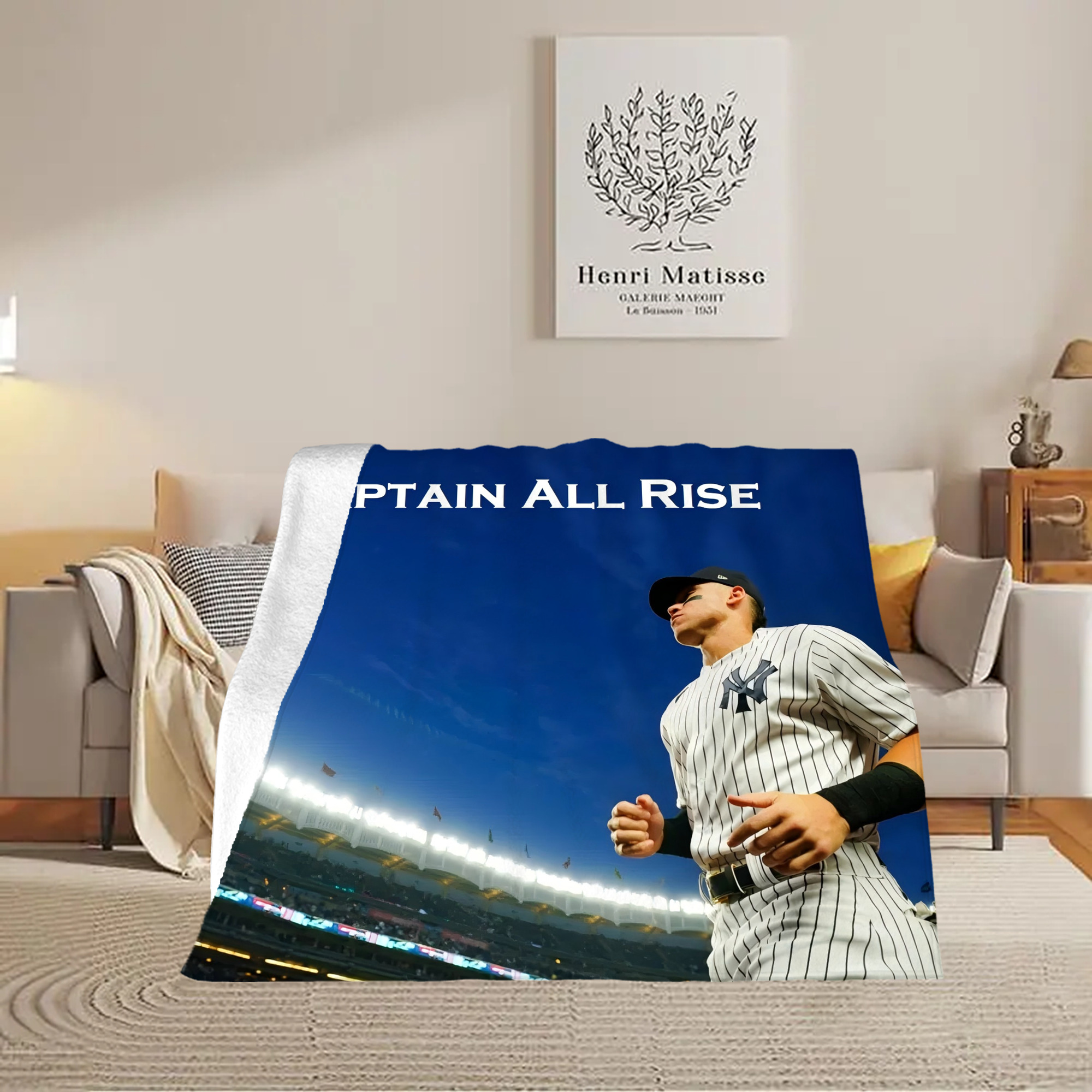 Aaron Judge Yankees Captain Soft Fleece Throw Blanket 50 X 60 Inch – Super Soft, Lightweight, And Durable – Perfect For Sofa, Bed, Camping, And More – Ideal Gift For Family And Friends