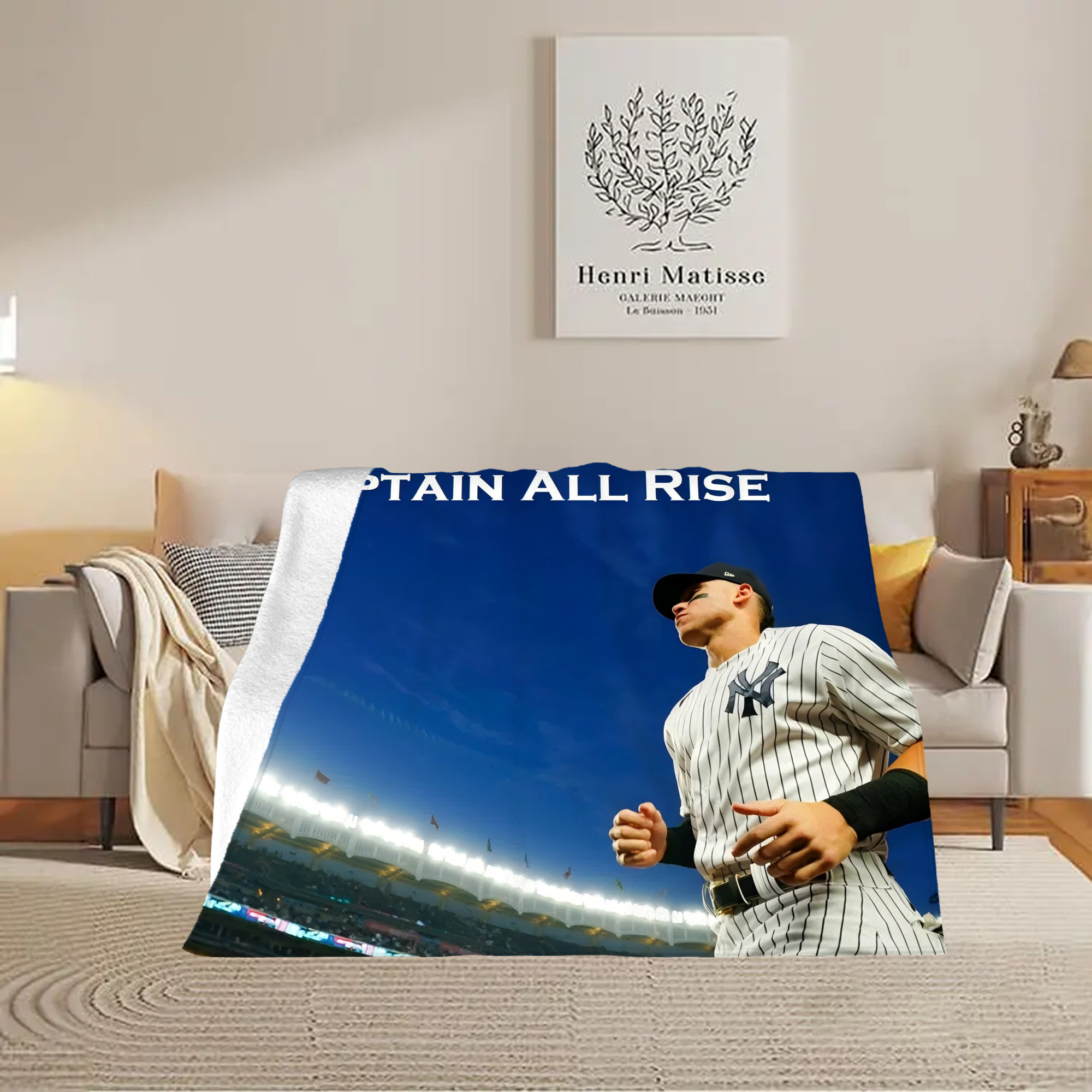 Aaron Judge Yankees Captain Soft Fleece Throw Blanket 60 X 80 Inch – Super Soft, Lightweight, And Durable – Perfect For Sofa, Bed, Camping, And More – Ideal Gift For Family And Friends