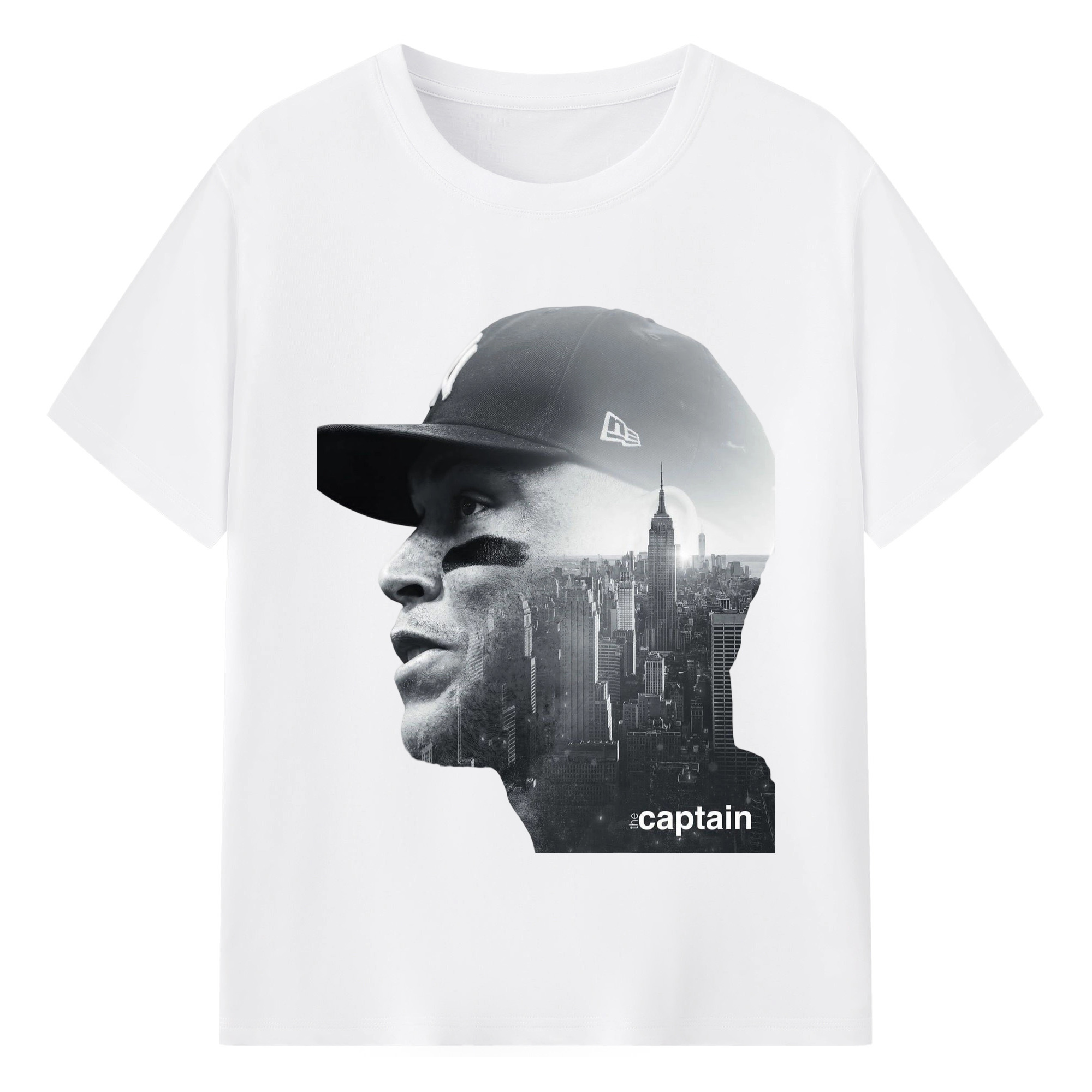 Aaron Judge Yankees Captain Combed Cotton T-Shirt 180g With Front Heat Transfer Print – Soft, Lightweight, Fitted Design – Stylish Casual Wear For Sports & Everyday Use
