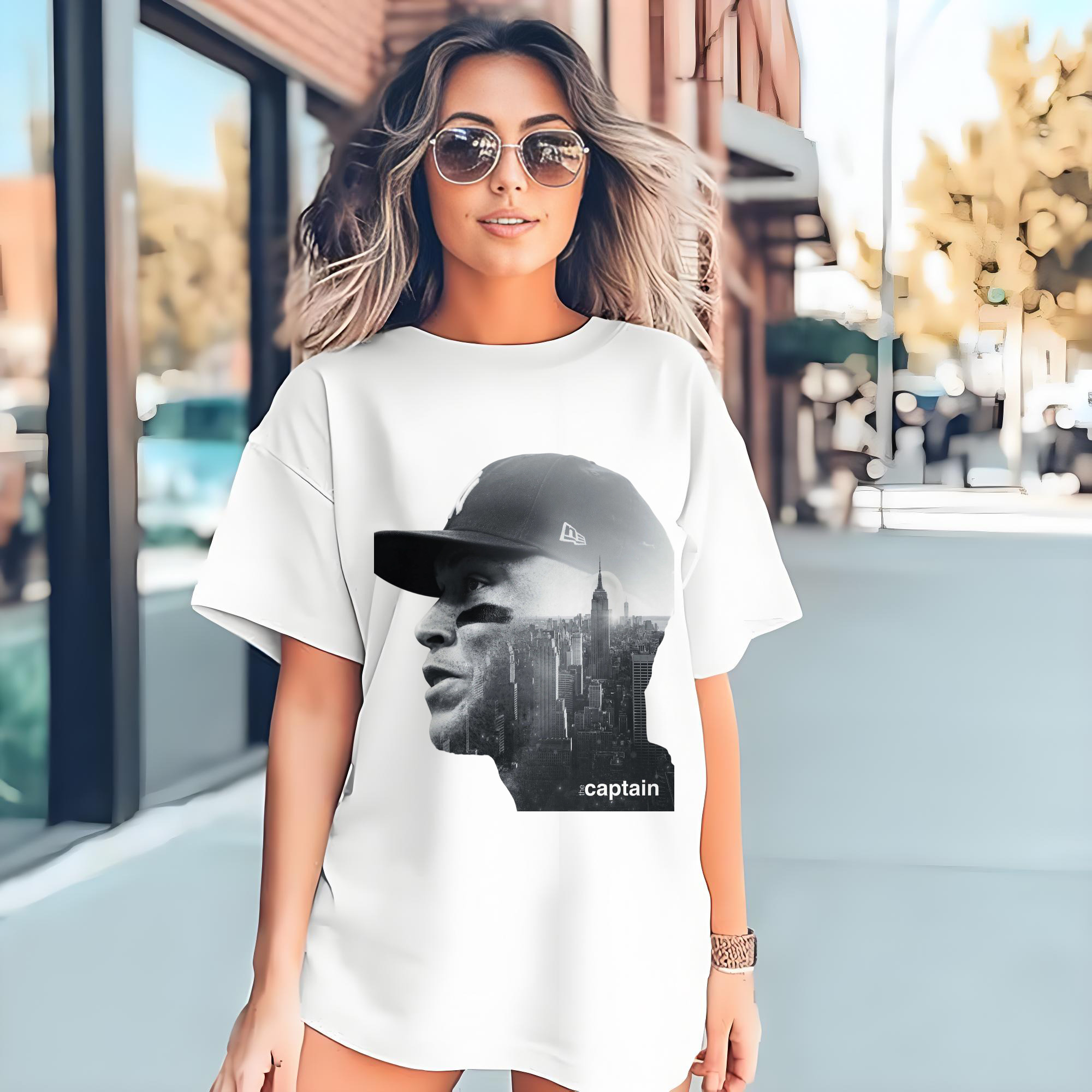 Aaron Judge Yankees Captain Combed Cotton T-Shirt 180g With Front Heat Transfer Print – Soft, Lightweight, Fitted Design – Stylish Casual Wear For Sports & Everyday Use