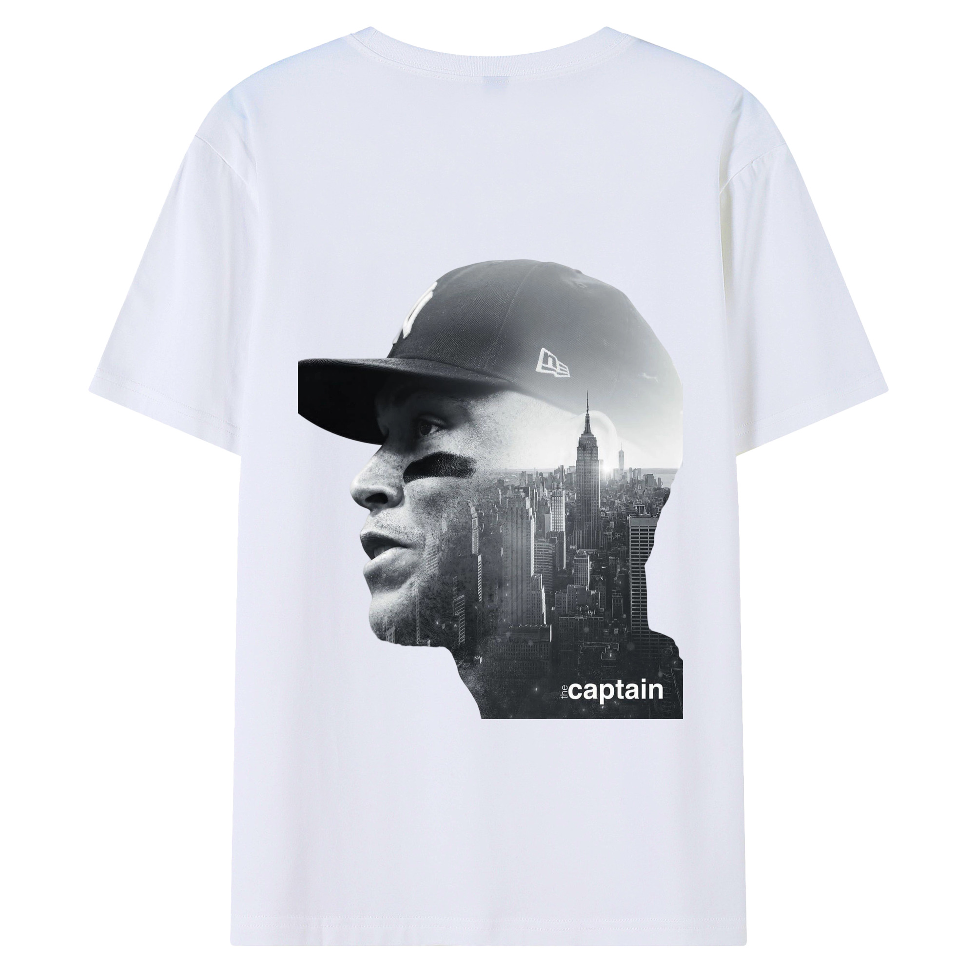 Aaron Judge Yankees Captain 180g Combed Cotton T-Shirt With Back Heat Transfer Print – Soft, Lightweight, Fitted Design – Stylish Casual Wear For Sports & Everyday Use