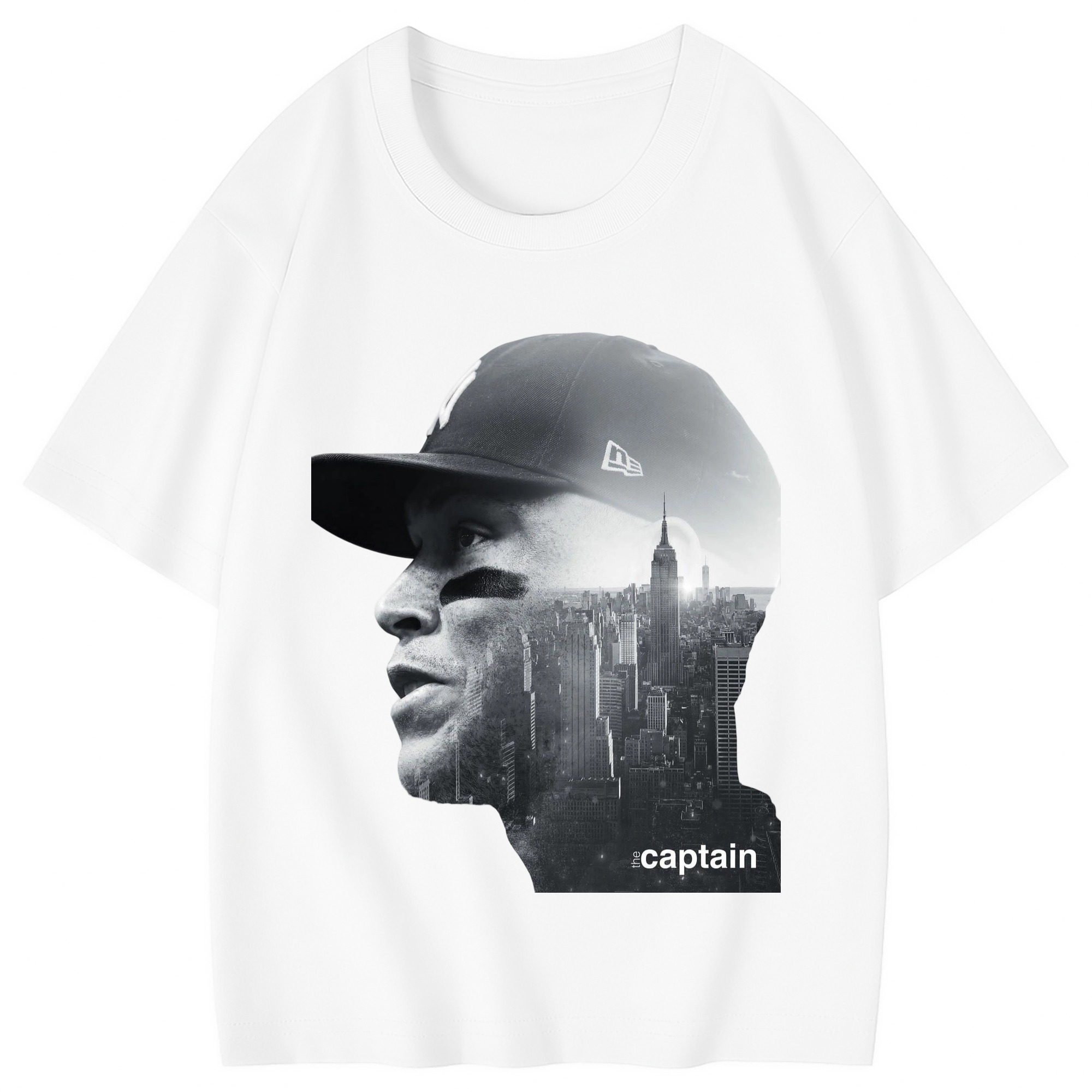 Aaron Judge Yankees Captain Combed Cotton Kids T-Shirt 180g With Front Heat Transfer Print – Soft, Lightweight, Side-Seamed Design – Stylish And Comfortable Casual Wear For Everyday Activities