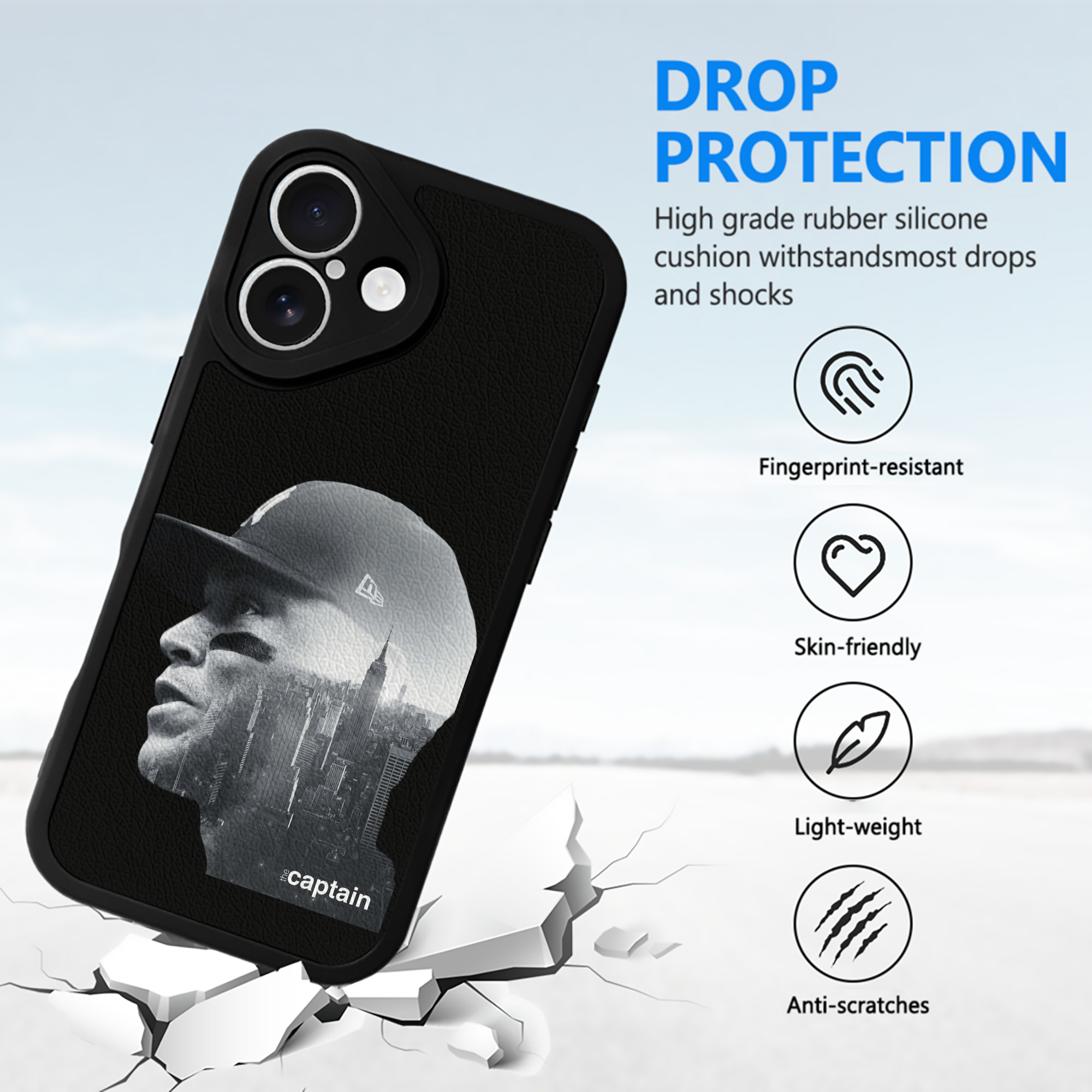 Aaron Judge Yankees Captain IPhone 16 Silicone Leather Case – UV Print, Lambskin Texture – Perfect Fit, Wireless Charging Compatible, Scratch Resistant, Precise Cutouts – Stylish Protection For IPhone 16