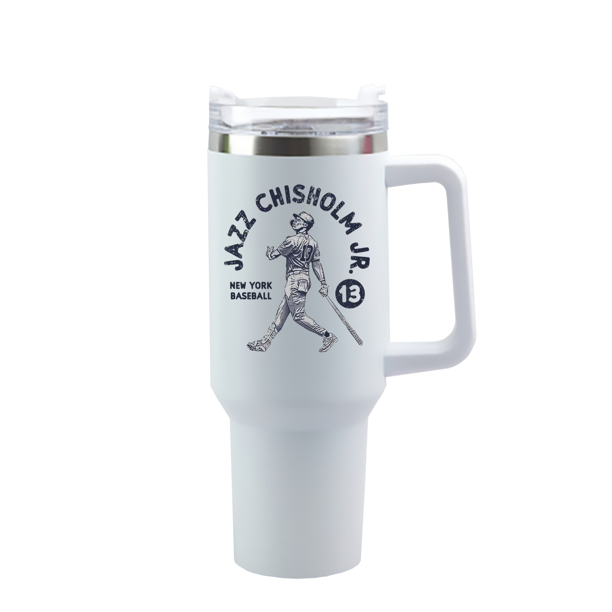 Jazz Chisholm Jr. 14 40oz Handle Car Cup With Crystal Sticker Design – Durable Stainless Steel Travel Mug With Reusable Straw – Double Wall Insulated