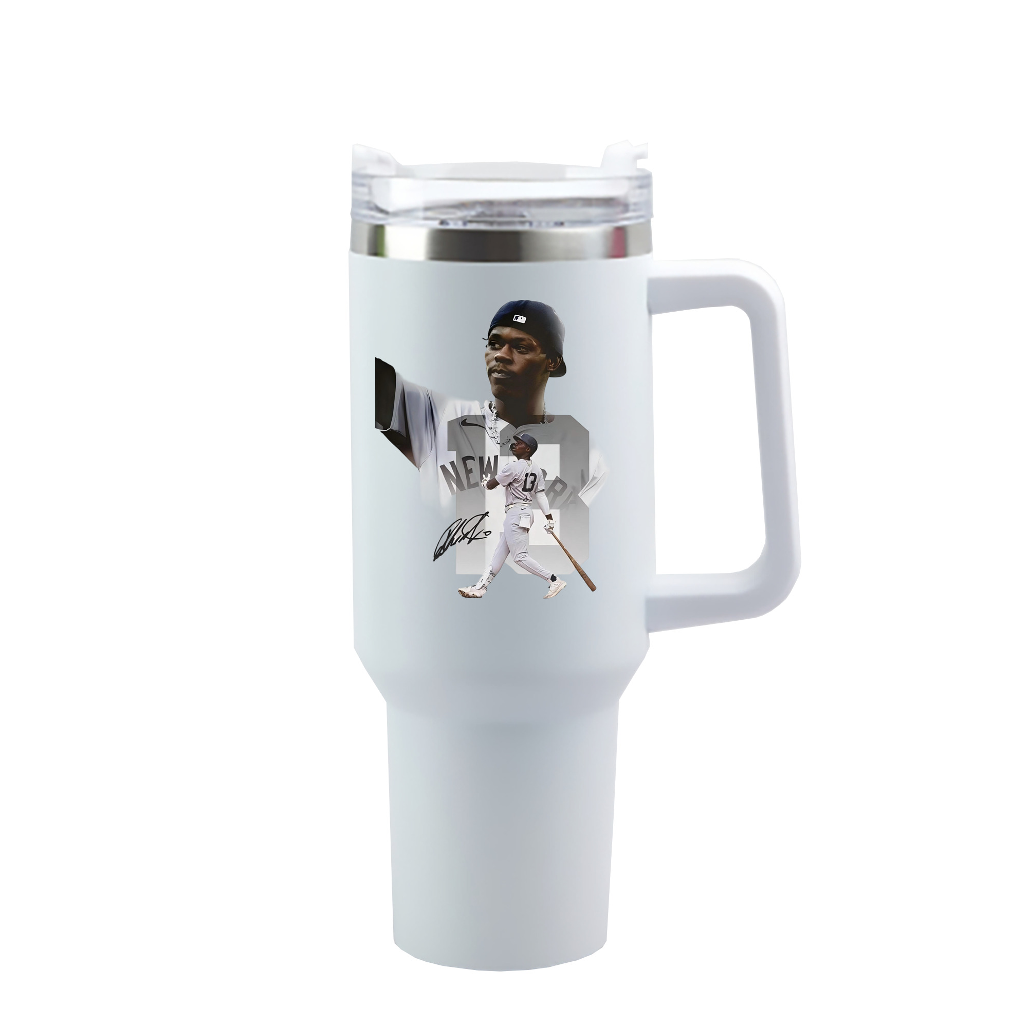 Jazz Chisholm Jr. 15 40oz Handle Car Cup With Crystal Sticker Design – Durable Stainless Steel Travel Mug With Reusable Straw – Double Wall Insulated