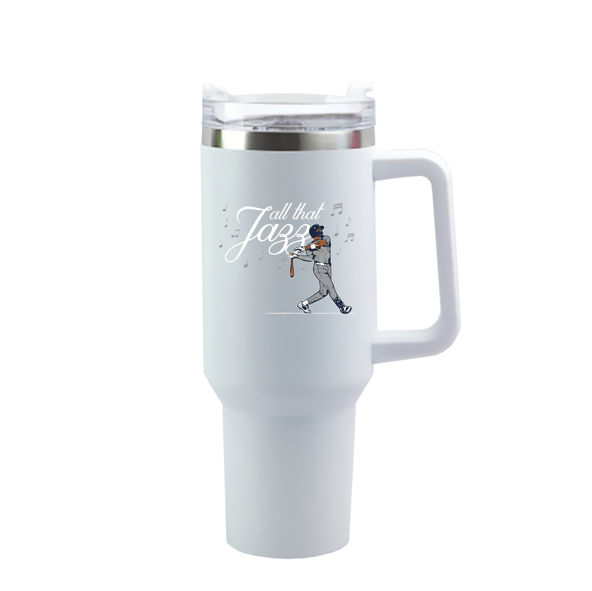 Jazz Chisholm Jr. 24 40oz Handle Car Cup With Crystal Sticker Design – Durable Stainless Steel Travel Mug With Reusable Straw – Double Wall Insulated