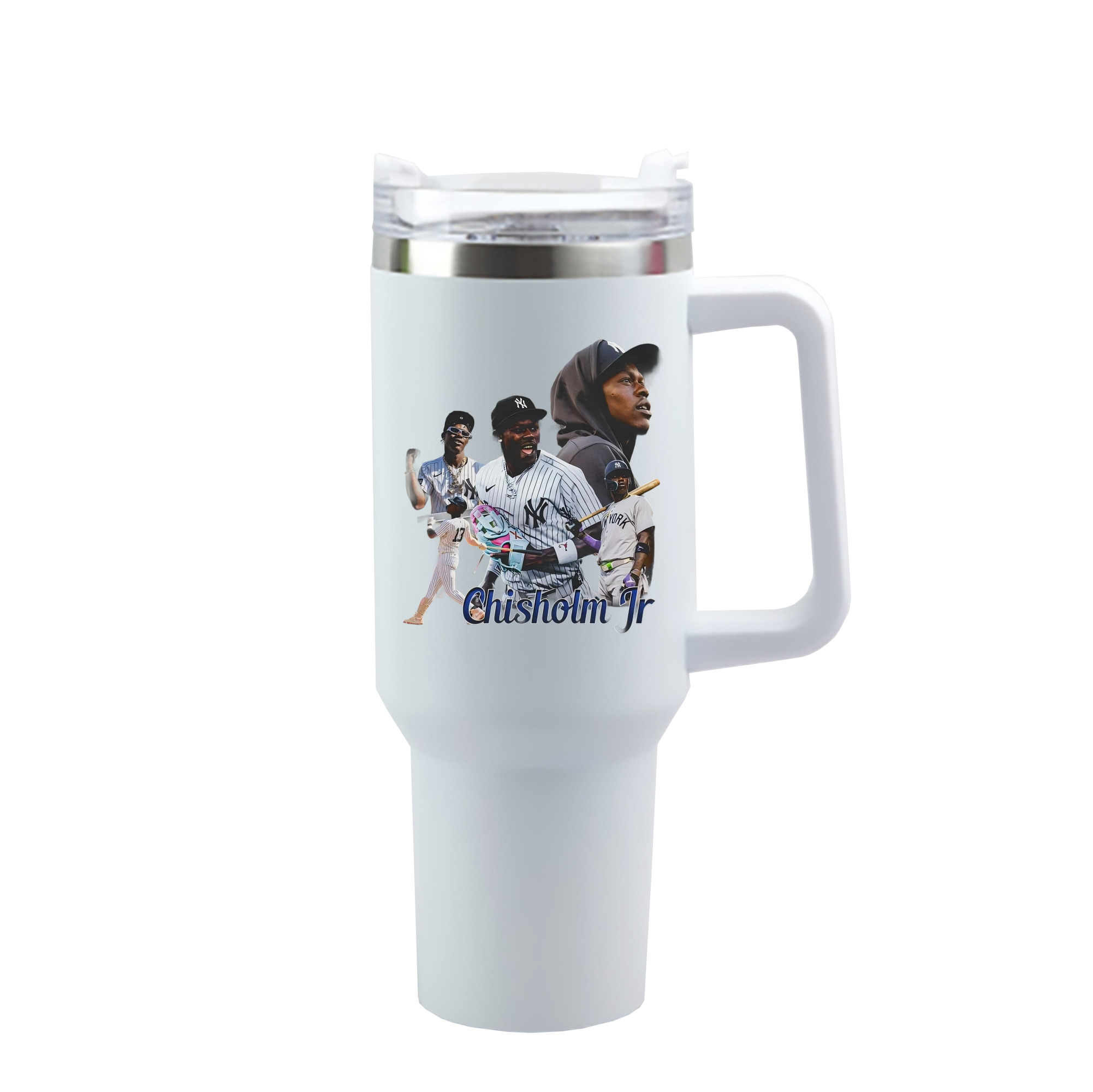Jazz Chisholm Jr. 25 40oz Handle Car Cup With Crystal Sticker Design – Durable Stainless Steel Travel Mug With Reusable Straw – Double Wall Insulated