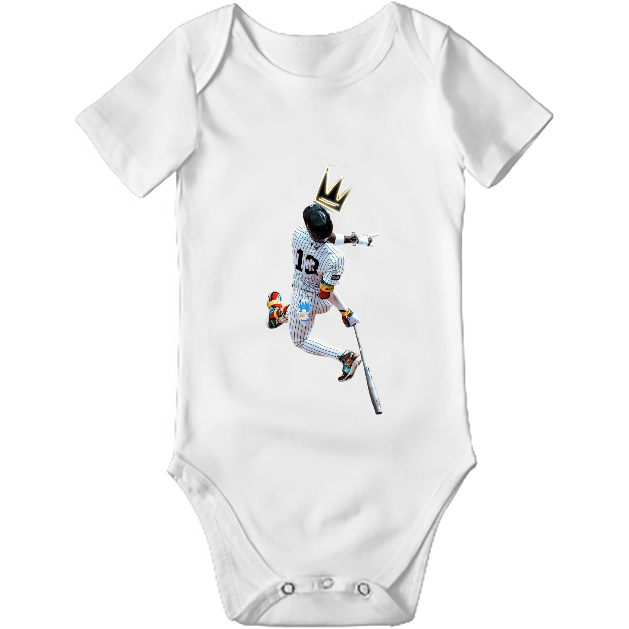 Jazz Chisholm Jr. 4 Baby Short Sleeve Romper – 100% Cotton Soft & Breathable Digital Print Onesie With Easy Snap Closure And Envelope Shoulder – Comfortable For Daily Wear & Travel