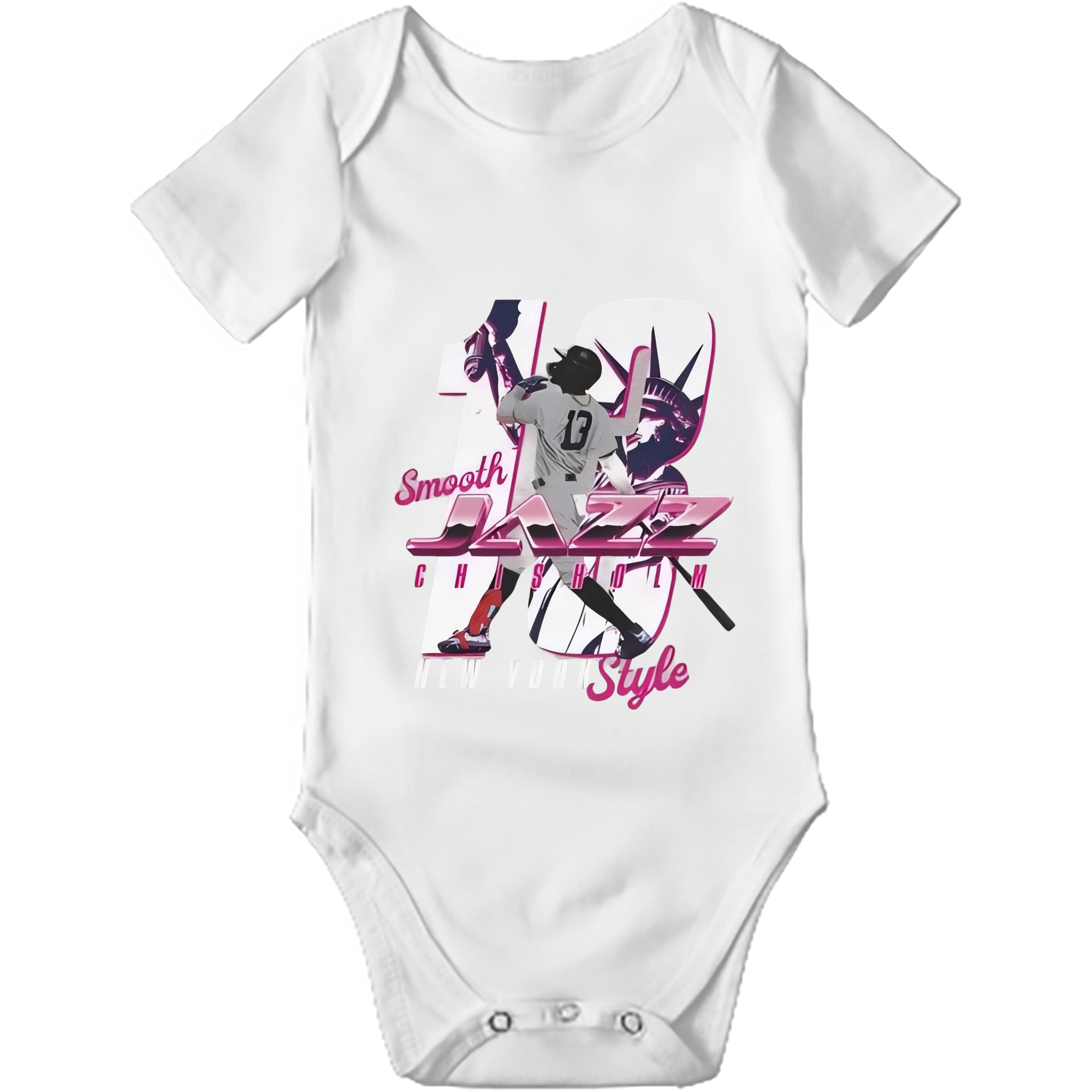 Jazz Chisholm Jr. 23 Baby Short Sleeve Romper – 100% Cotton Soft & Breathable Digital Print Onesie With Easy Snap Closure And Envelope Shoulder – Comfortable For Daily Wear & Travel