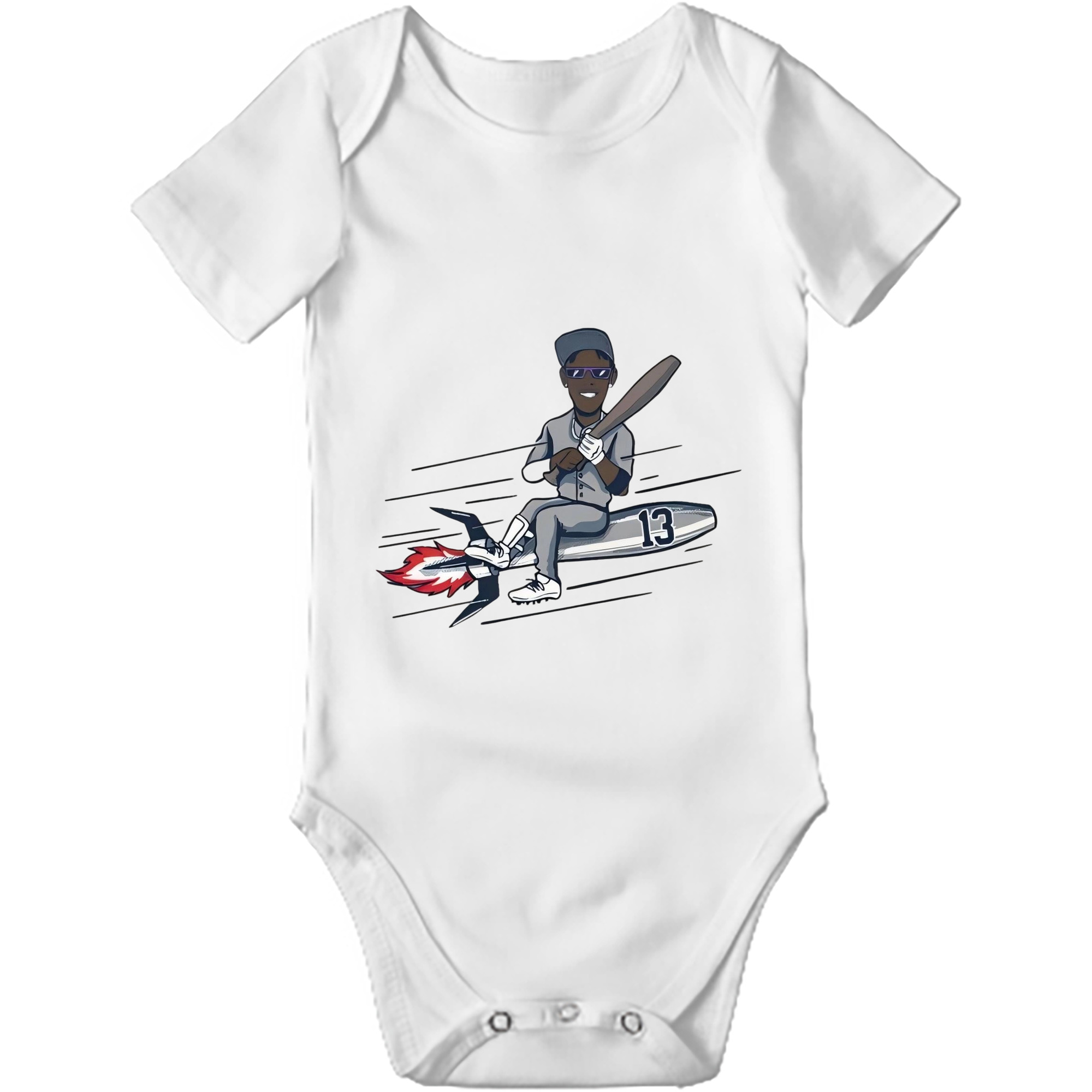 Jazz Chisholm Jr. 30 Baby Short Sleeve Romper – 100% Cotton Soft & Breathable Digital Print Onesie With Easy Snap Closure And Envelope Shoulder – Comfortable For Daily Wear & Travel