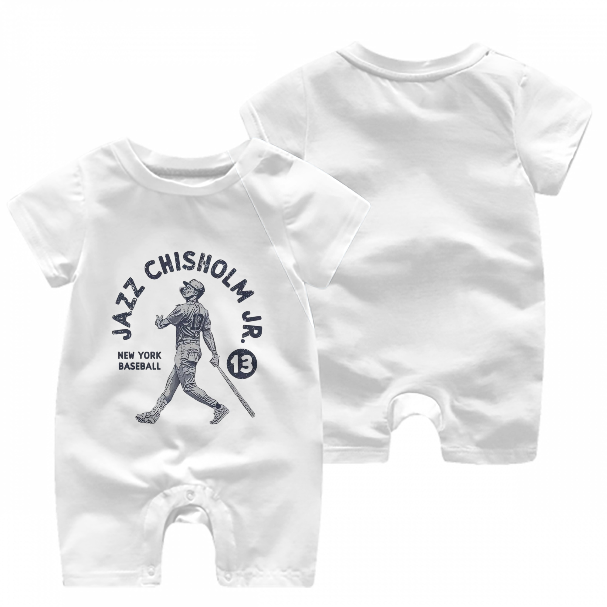 Jazz Chisholm Jr. 14 Baby Short Sleeve Onesie – 100% Cotton Soft & Breathable Digital Print Romper – Double-Sided Print, Snap Closure For Easy Diaper Changes – Comfortable For Boys & Girls