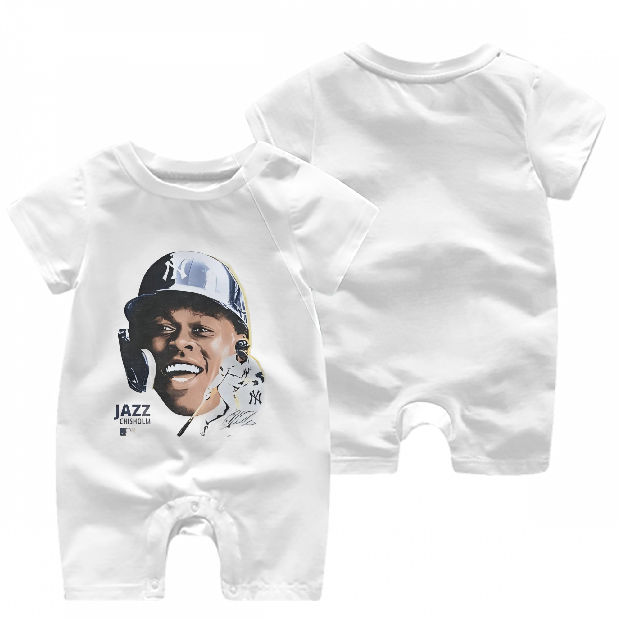 Jazz Chisholm Jr. 16 Baby Short Sleeve Onesie – 100% Cotton Soft & Breathable Digital Print Romper – Double-Sided Print, Snap Closure For Easy Diaper Changes – Comfortable For Boys & Girls