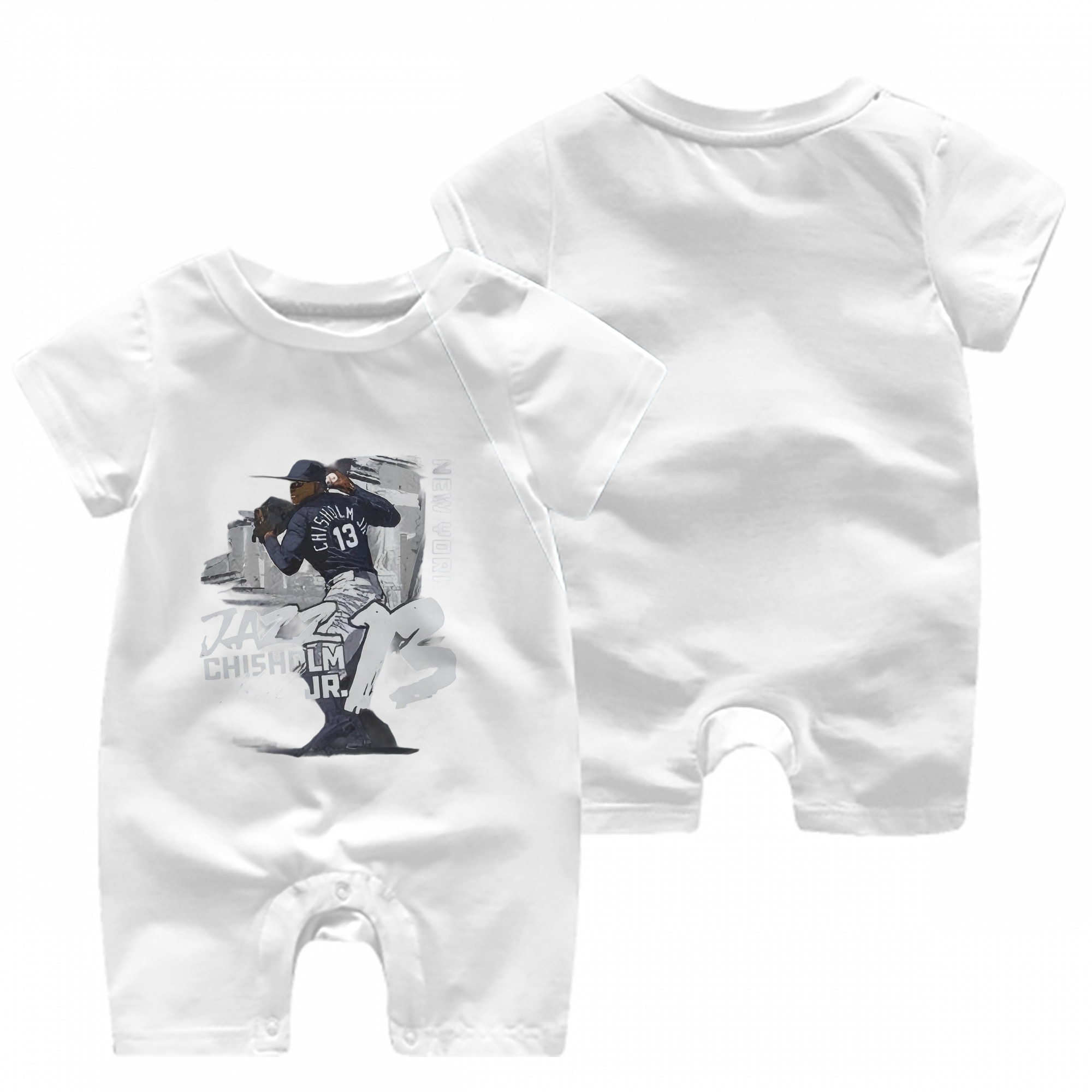 Jazz Chisholm Jr. 20 Baby Short Sleeve Onesie – 100% Cotton Soft & Breathable Digital Print Romper – Double-Sided Print, Snap Closure For Easy Diaper Changes – Comfortable For Boys & Girls