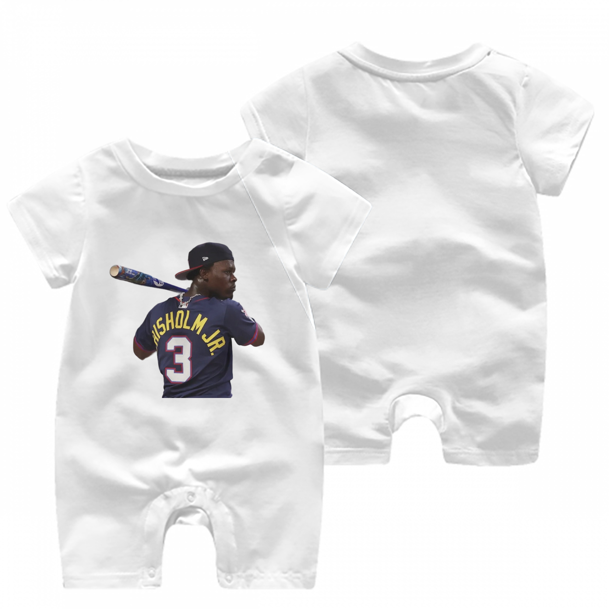 Jazz Chisholm Jr. 27 Baby Short Sleeve Onesie – 100% Cotton Soft & Breathable Digital Print Romper – Double-Sided Print, Snap Closure For Easy Diaper Changes – Comfortable For Boys & Girls