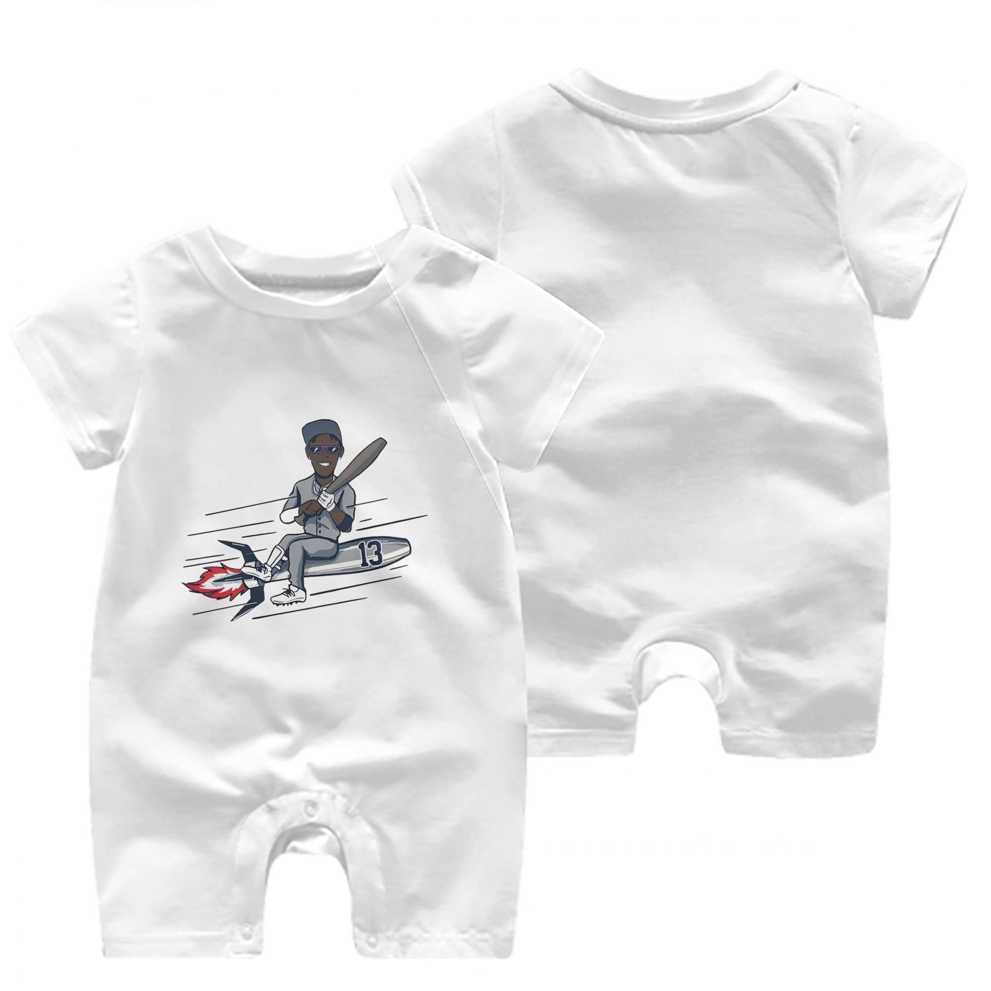 Jazz Chisholm Jr. 30 Baby Short Sleeve Onesie – 100% Cotton Soft & Breathable Digital Print Romper – Double-Sided Print, Snap Closure For Easy Diaper Changes – Comfortable For Boys & Girls