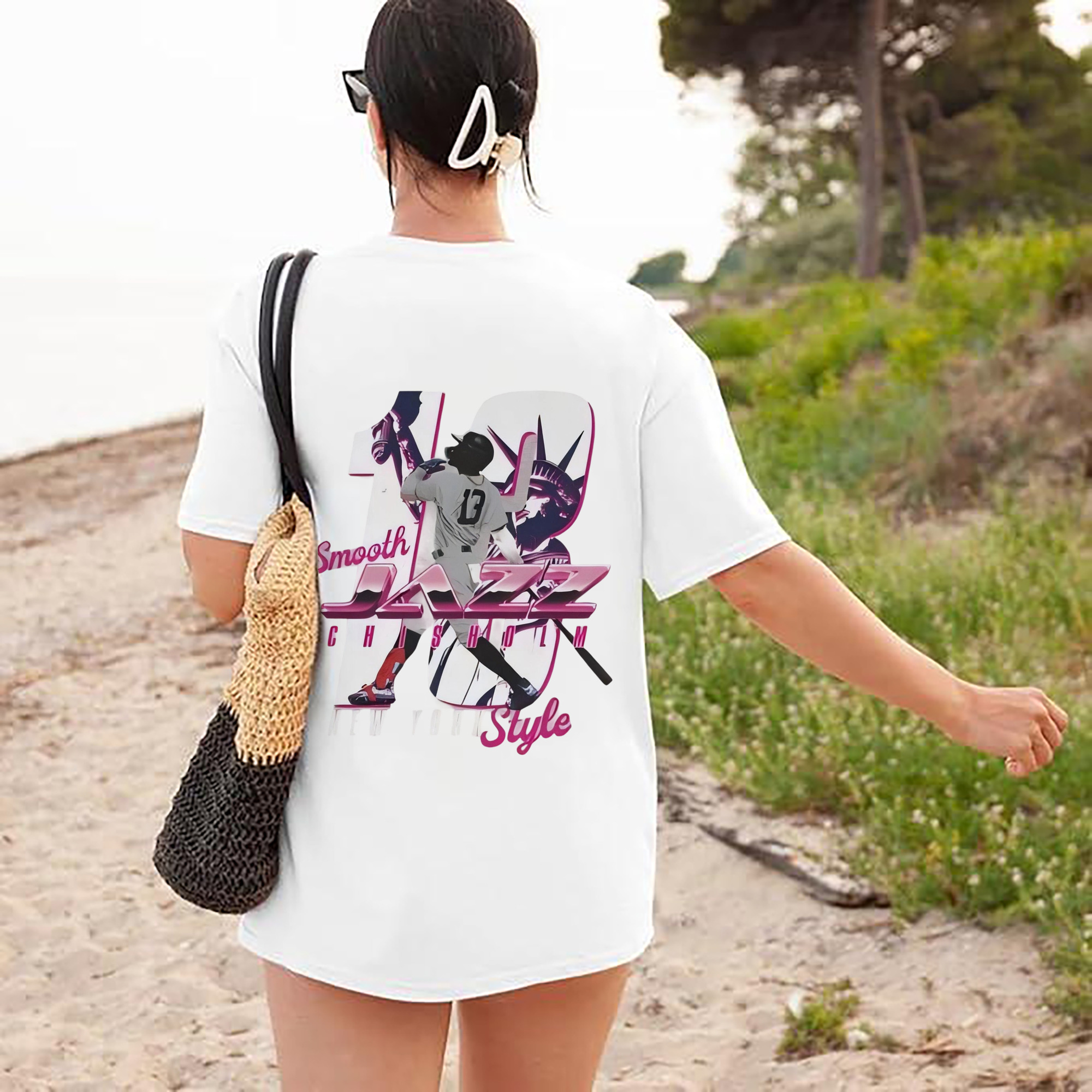 Jazz Chisholm Jr. 23 180g Combed Cotton T-Shirt With Back Heat Transfer Print – Soft, Lightweight, Fitted Design – Stylish Casual Wear For Sports & Everyday Use