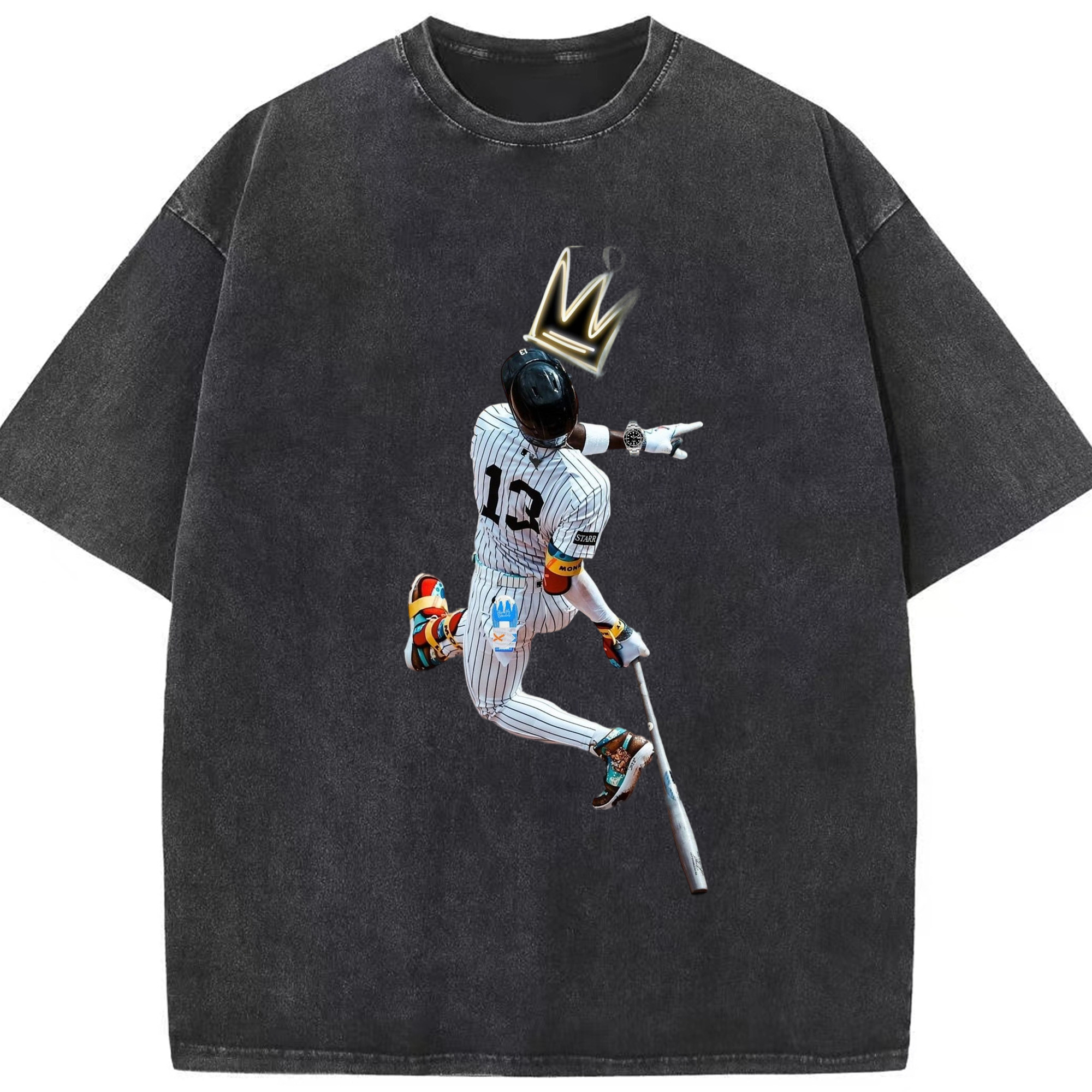 Jazz Chisholm Jr. 4 Washed Vintage Look 230g Cotton Oversized T-Shirt With Front Heat Transfer Print – Soft, Lightweight, Stylish Fit – Comfortable Casual Wear For Sports & Everyday Use