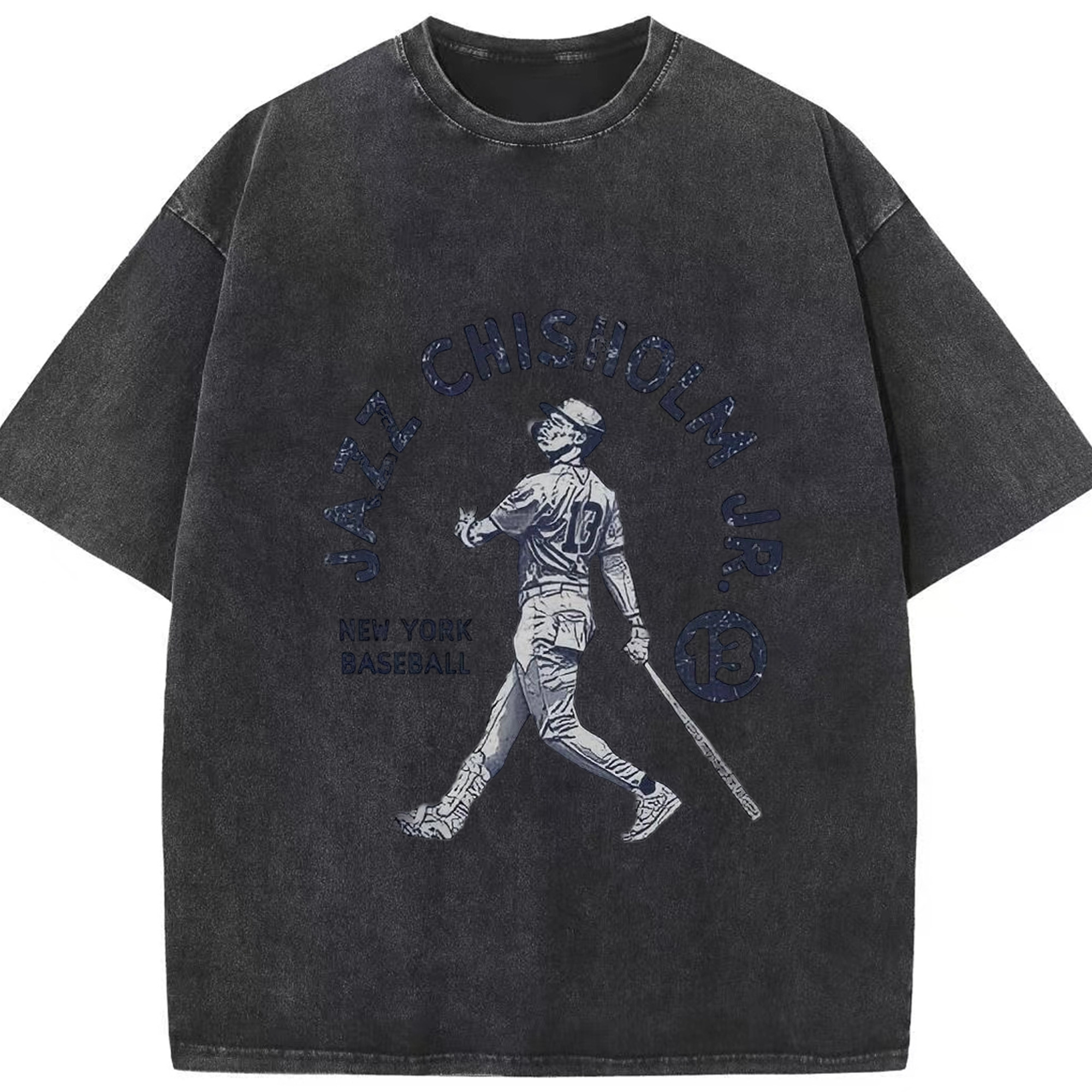 Jazz Chisholm Jr. 14 Washed Vintage Look 230g Cotton Oversized T-Shirt With Front Heat Transfer Print – Soft, Lightweight, Stylish Fit – Comfortable Casual Wear For Sports & Everyday Use