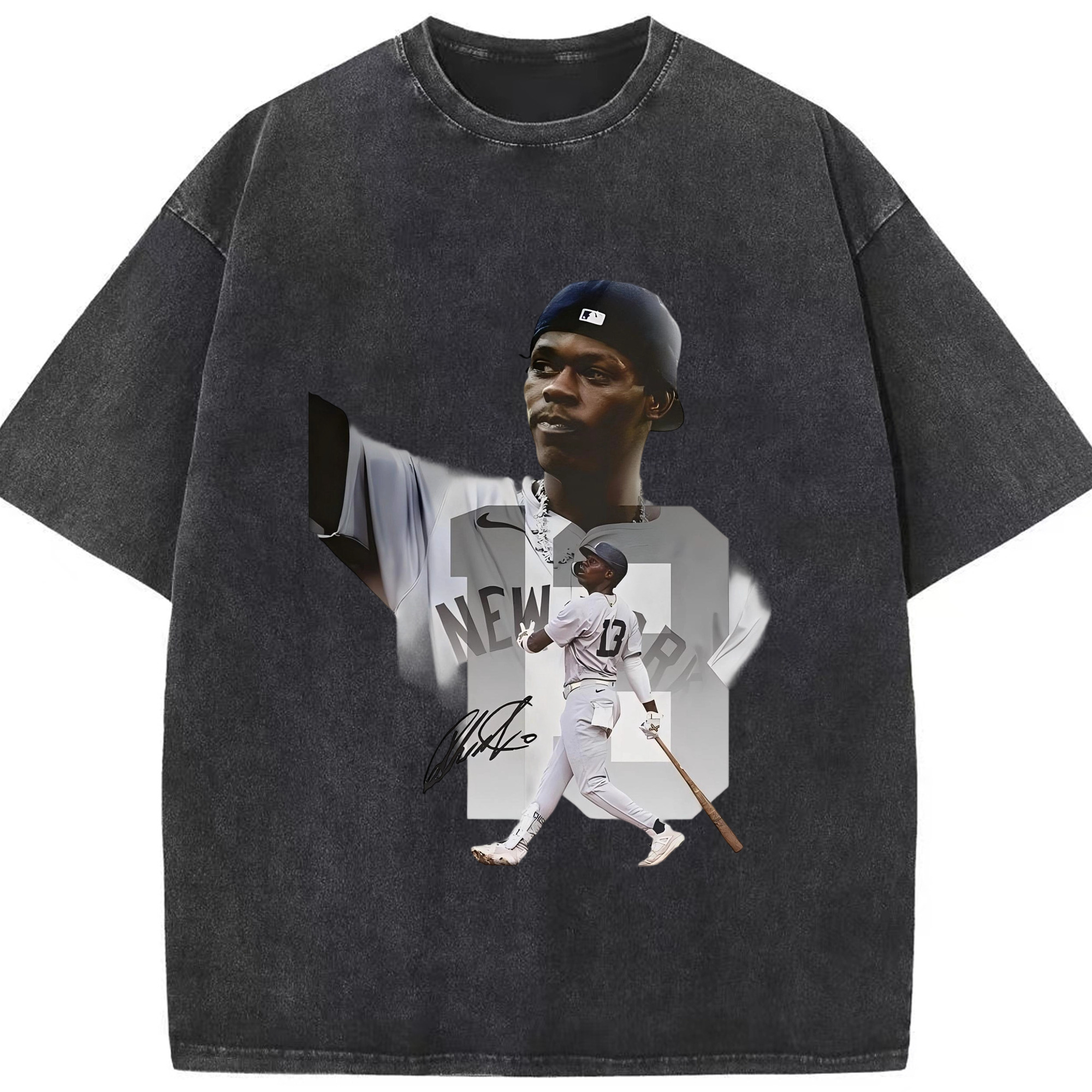 Jazz Chisholm Jr. 15 Washed Vintage Look 230g Cotton Oversized T-Shirt With Front Heat Transfer Print – Soft, Lightweight, Stylish Fit – Comfortable Casual Wear For Sports & Everyday Use