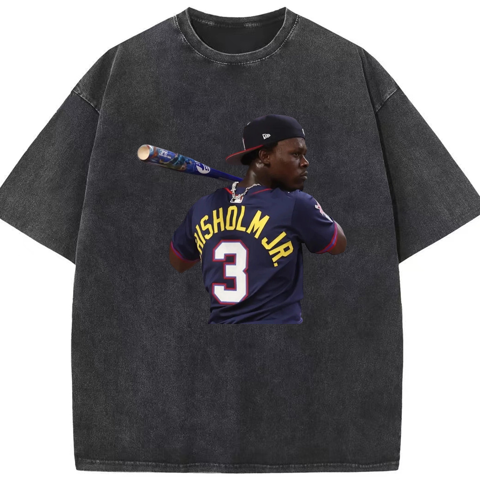 Jazz Chisholm Jr. 27 Washed Vintage Look 230g Cotton Oversized T-Shirt With Front Heat Transfer Print – Soft, Lightweight, Stylish Fit – Comfortable Casual Wear For Sports & Everyday Use