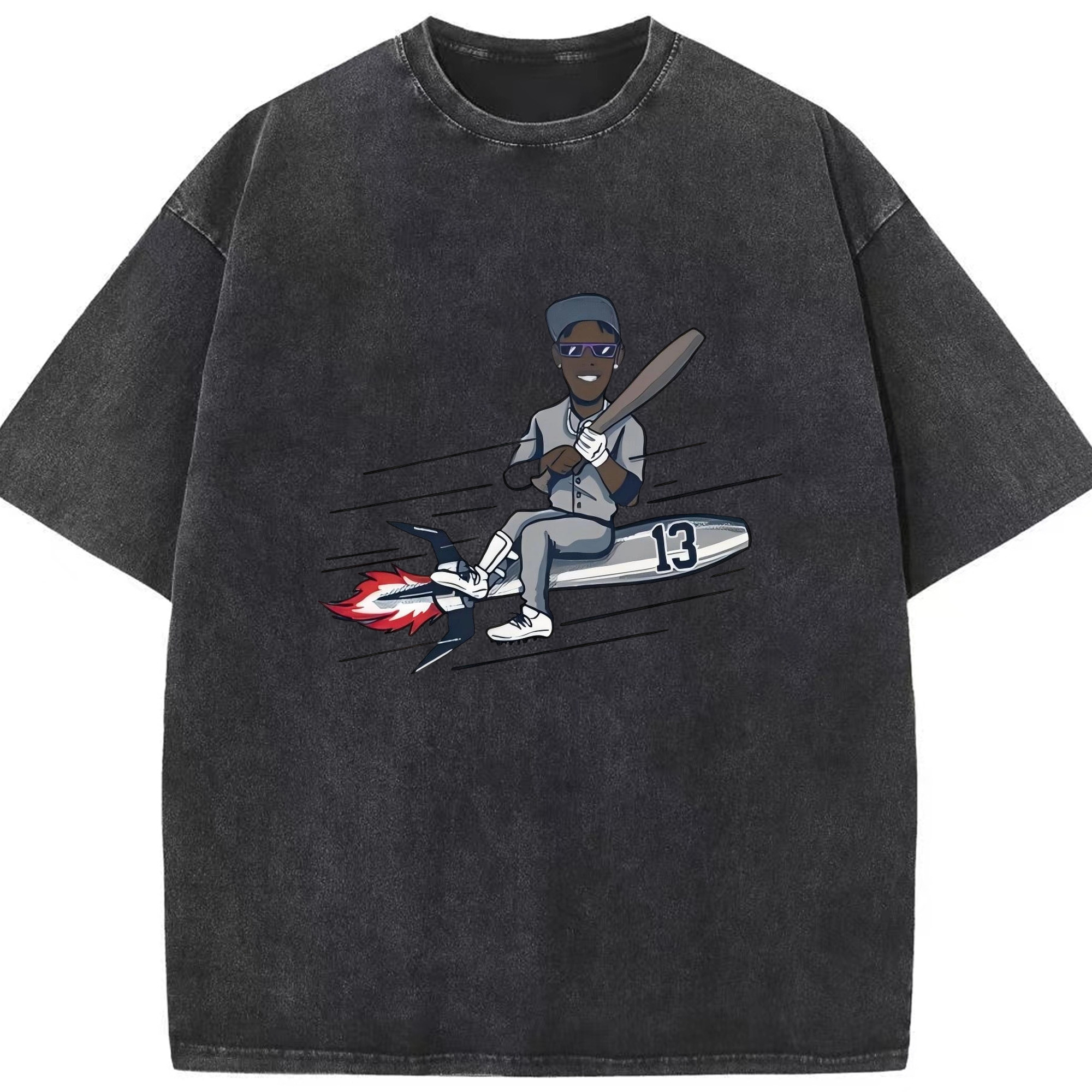 Jazz Chisholm Jr. 30 Washed Vintage Look 230g Cotton Oversized T-Shirt With Front Heat Transfer Print – Soft, Lightweight, Stylish Fit – Comfortable Casual Wear For Sports & Everyday Use