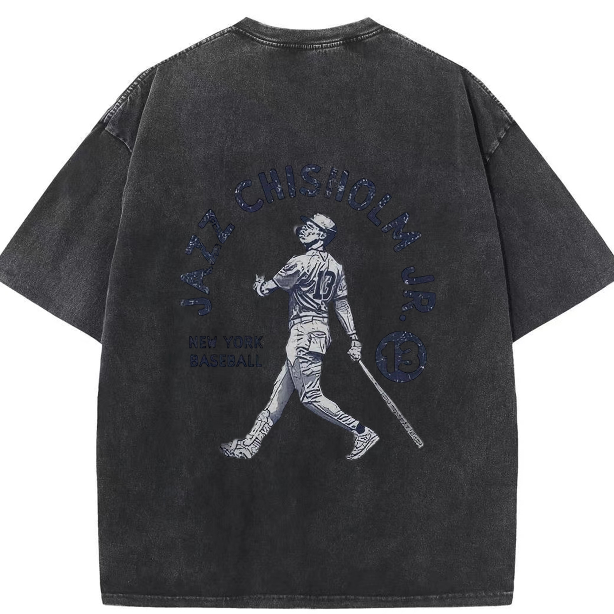 Jazz Chisholm Jr. 14 Washed Vintage 230g Cotton Oversized T-Shirt With Back Heat Transfer Print – Soft, Lightweight & Stylish – Comfortable Casual Wear For Sports & Everyday Use