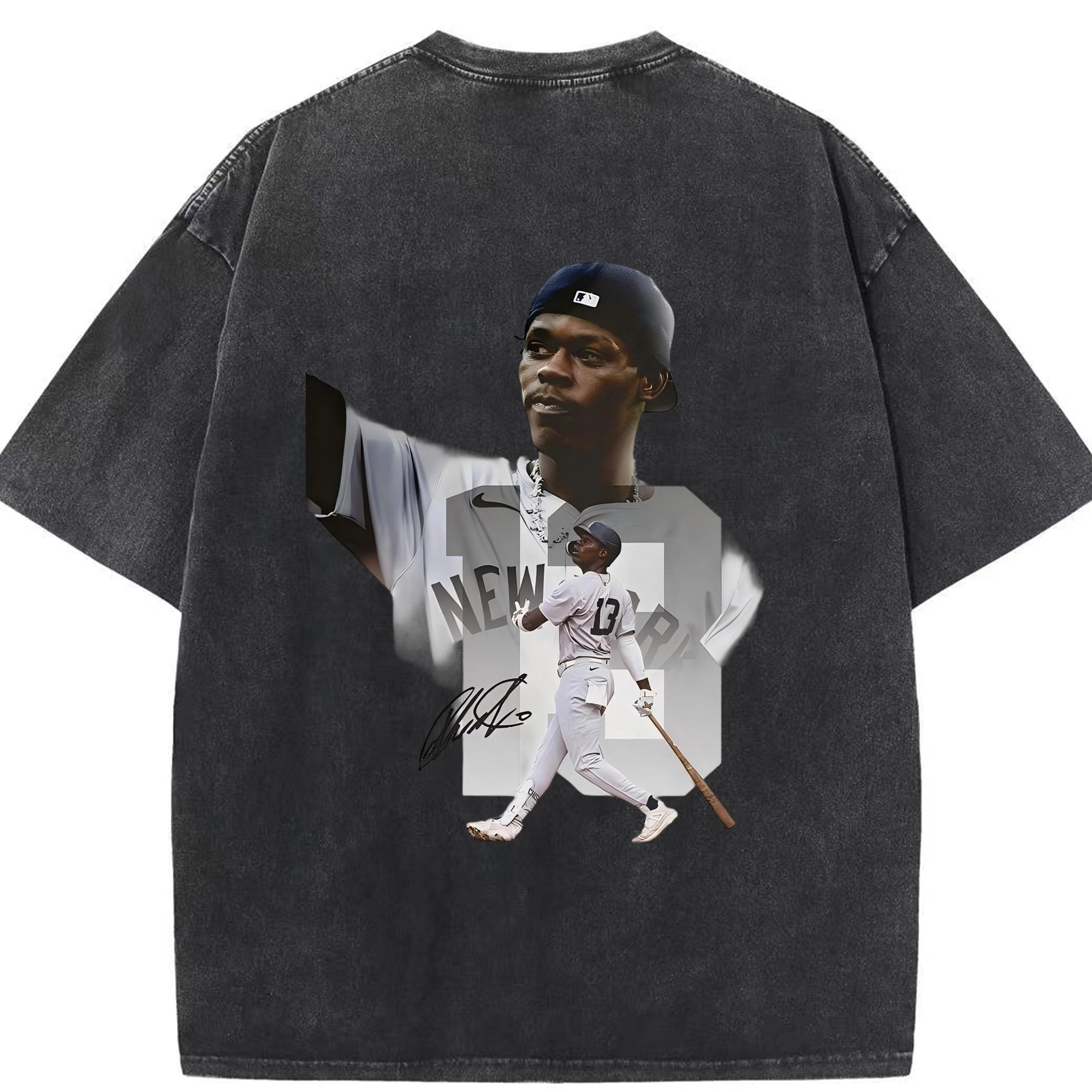 Jazz Chisholm Jr. 15 Washed Vintage 230g Cotton Oversized T-Shirt With Back Heat Transfer Print – Soft, Lightweight & Stylish – Comfortable Casual Wear For Sports & Everyday Use