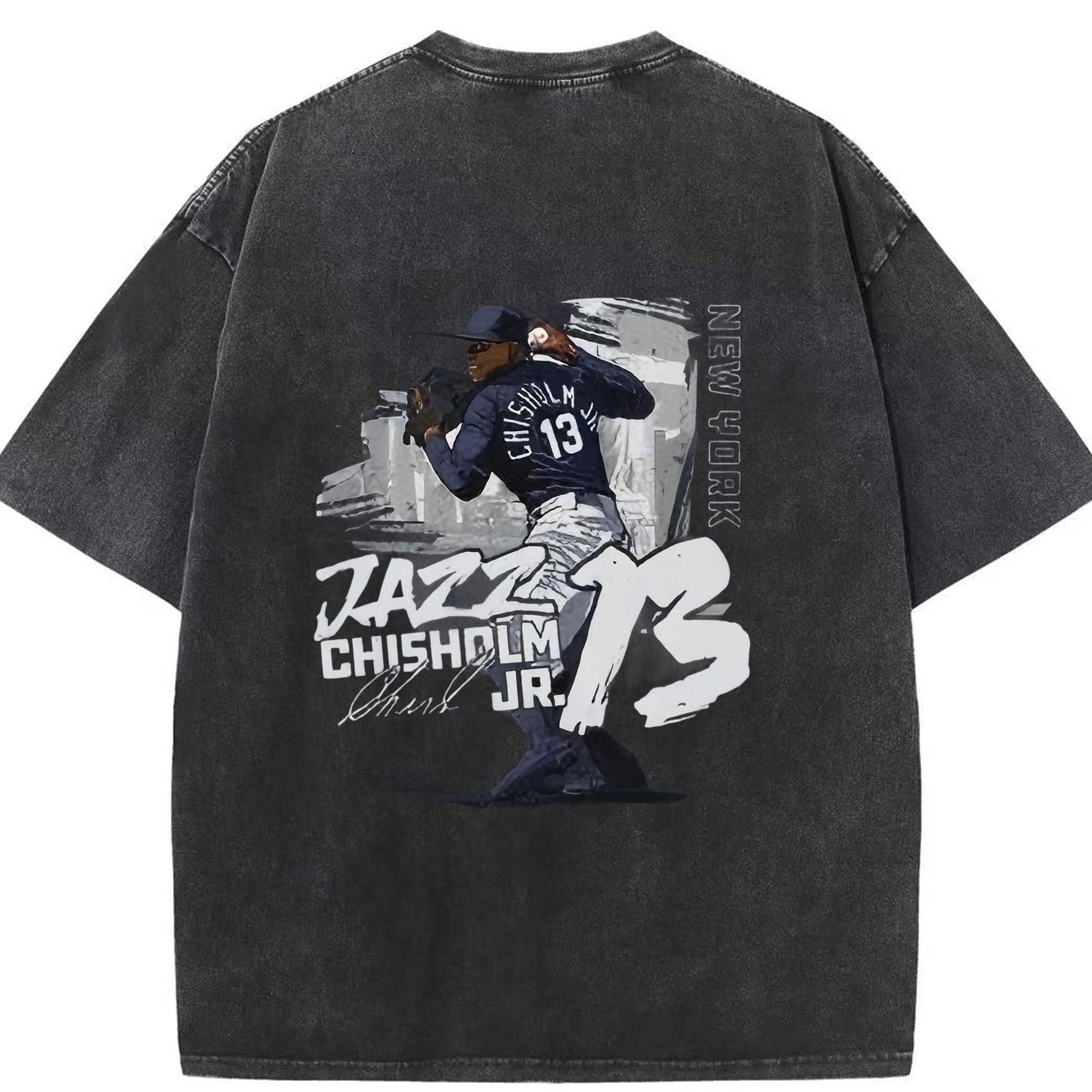 Jazz Chisholm Jr. 20 Washed Vintage 230g Cotton Oversized T-Shirt With Back Heat Transfer Print – Soft, Lightweight & Stylish – Comfortable Casual Wear For Sports & Everyday Use