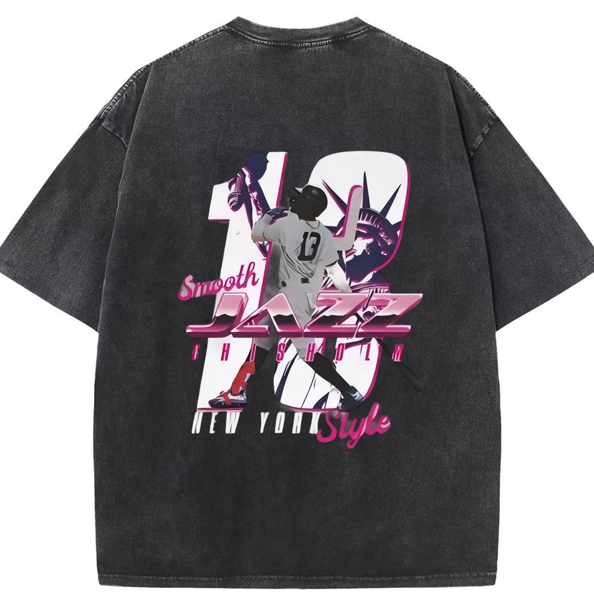 Jazz Chisholm Jr. 23 Washed Vintage 230g Cotton Oversized T-Shirt With Back Heat Transfer Print – Soft, Lightweight & Stylish – Comfortable Casual Wear For Sports & Everyday Use