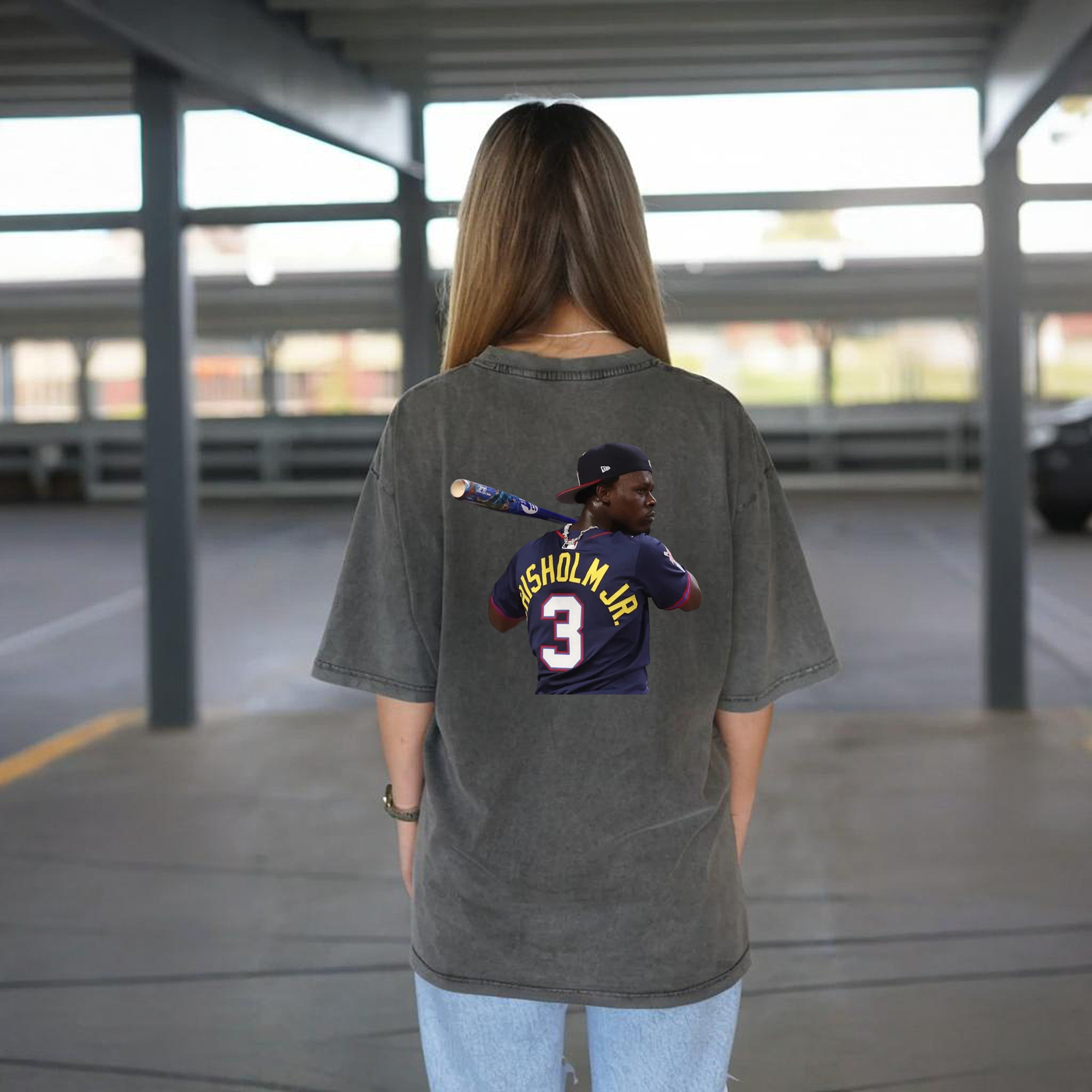 Jazz Chisholm Jr. 27 Washed Vintage 230g Cotton Oversized T-Shirt With Back Heat Transfer Print – Soft, Lightweight & Stylish – Comfortable Casual Wear For Sports & Everyday Use