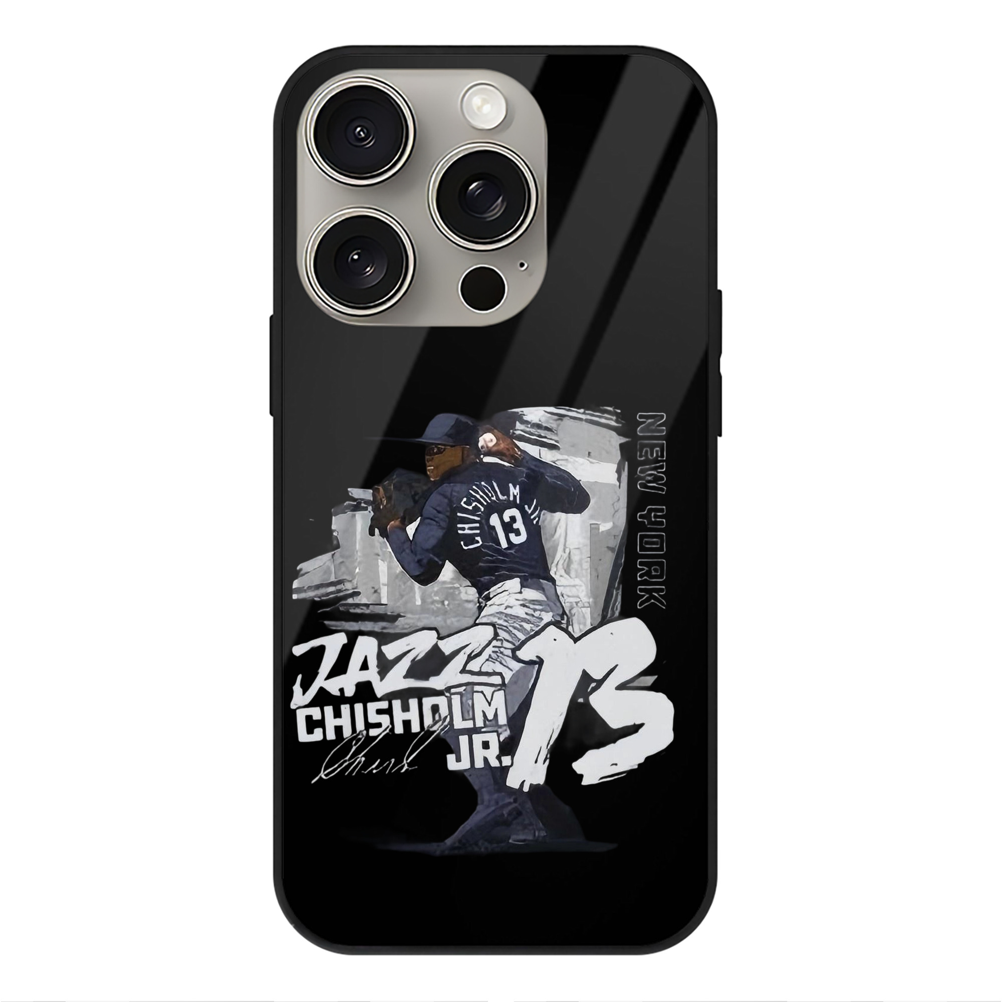 Jazz Chisholm Jr. 20 IPhone 15 Pro Mirror Phone Case – UV Printed Glass + TPU – Scratch-Resistant, Wireless Charging Compatible, Precise Fit & Stylish Design