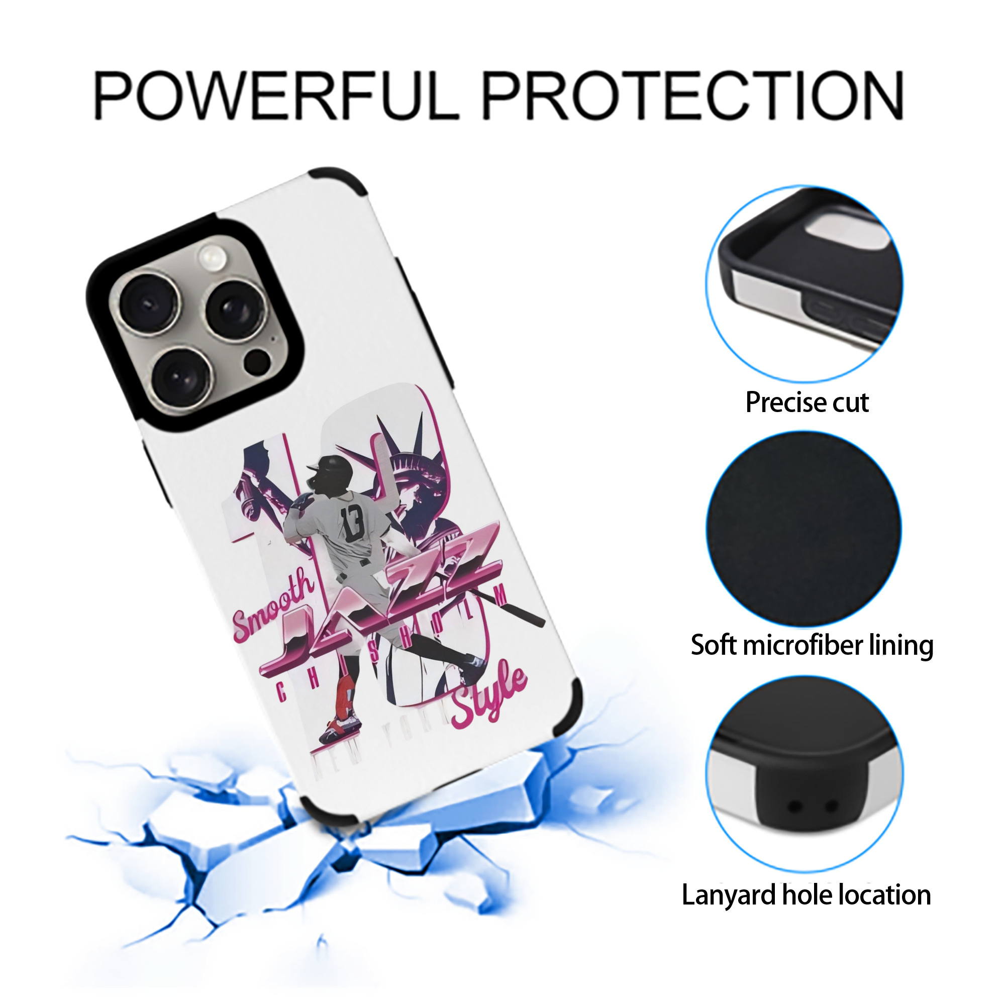 Jazz Chisholm Jr. 23 IPhone 15 Pro Max PU Leather Case – Soft Lining, 360° Protection – Precise Fit, 3D Buttons, Easy Charging – Anti-Yellowing, Easy To Clean