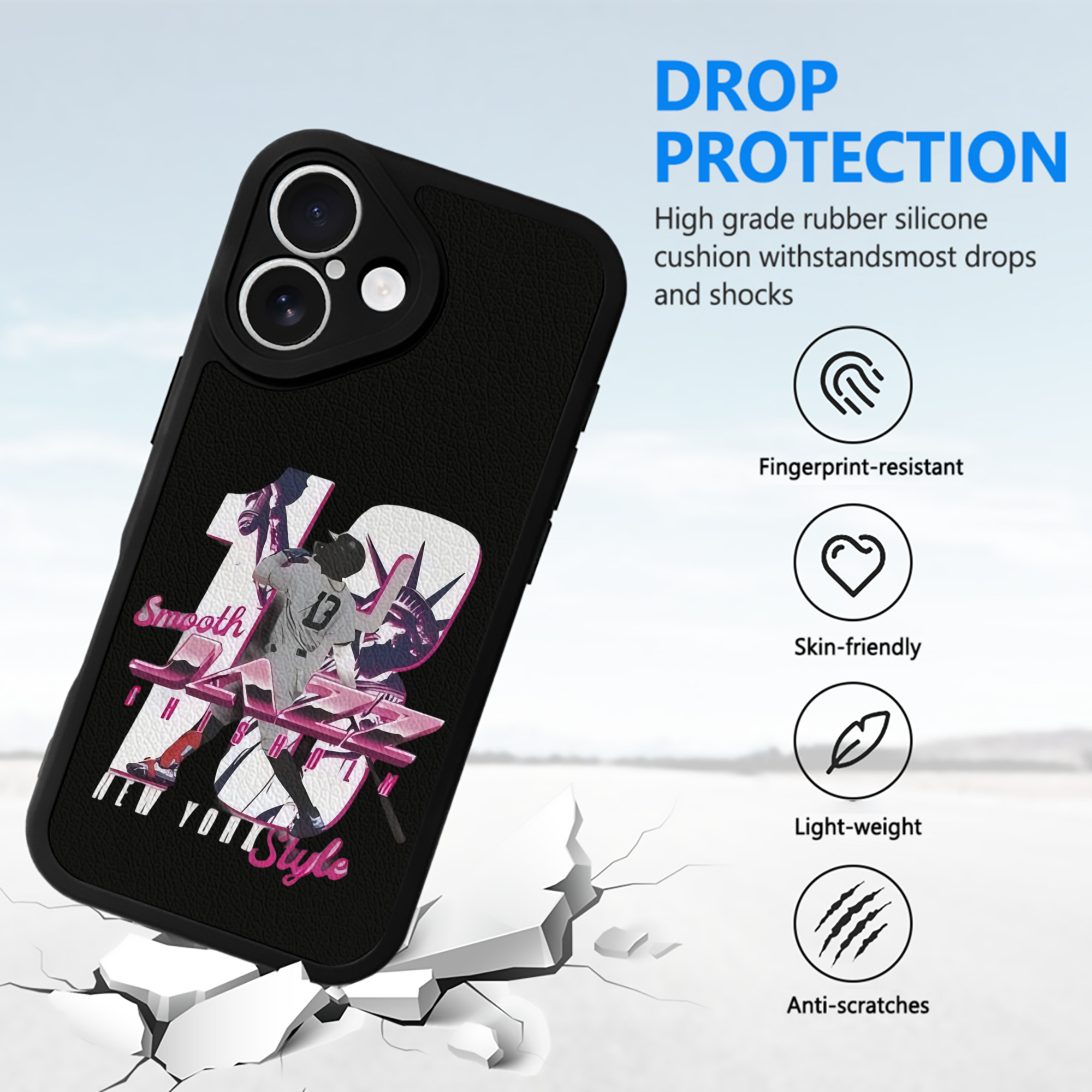 Jazz Chisholm Jr. 23 IPhone 16 Silicone Leather Case – UV Print, Lambskin Texture – Perfect Fit, Wireless Charging Compatible, Scratch Resistant, Precise Cutouts – Stylish Protection For IPhone 16