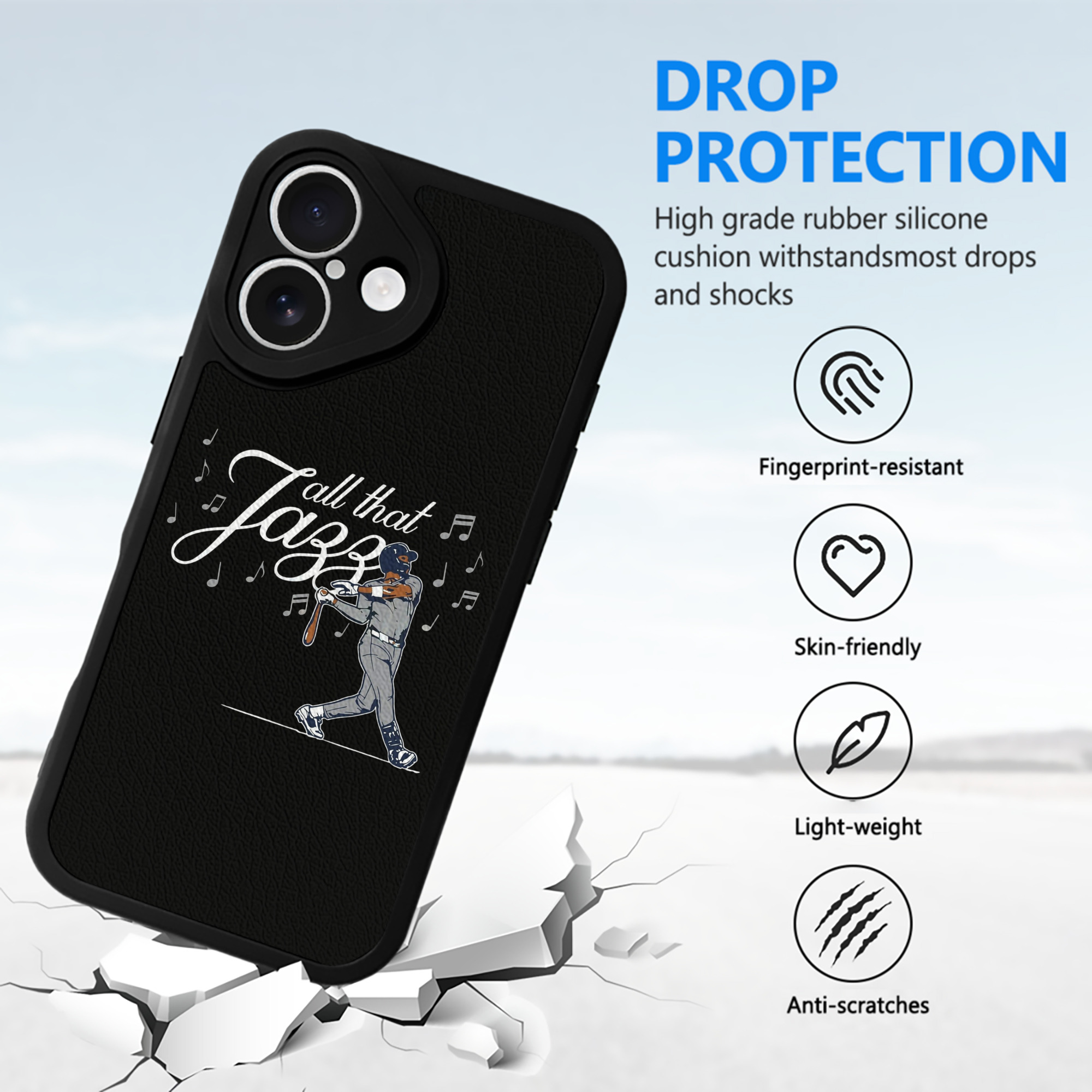 Jazz Chisholm Jr. 24 IPhone 16 Silicone Leather Case – UV Print, Lambskin Texture – Perfect Fit, Wireless Charging Compatible, Scratch Resistant, Precise Cutouts – Stylish Protection For IPhone 16