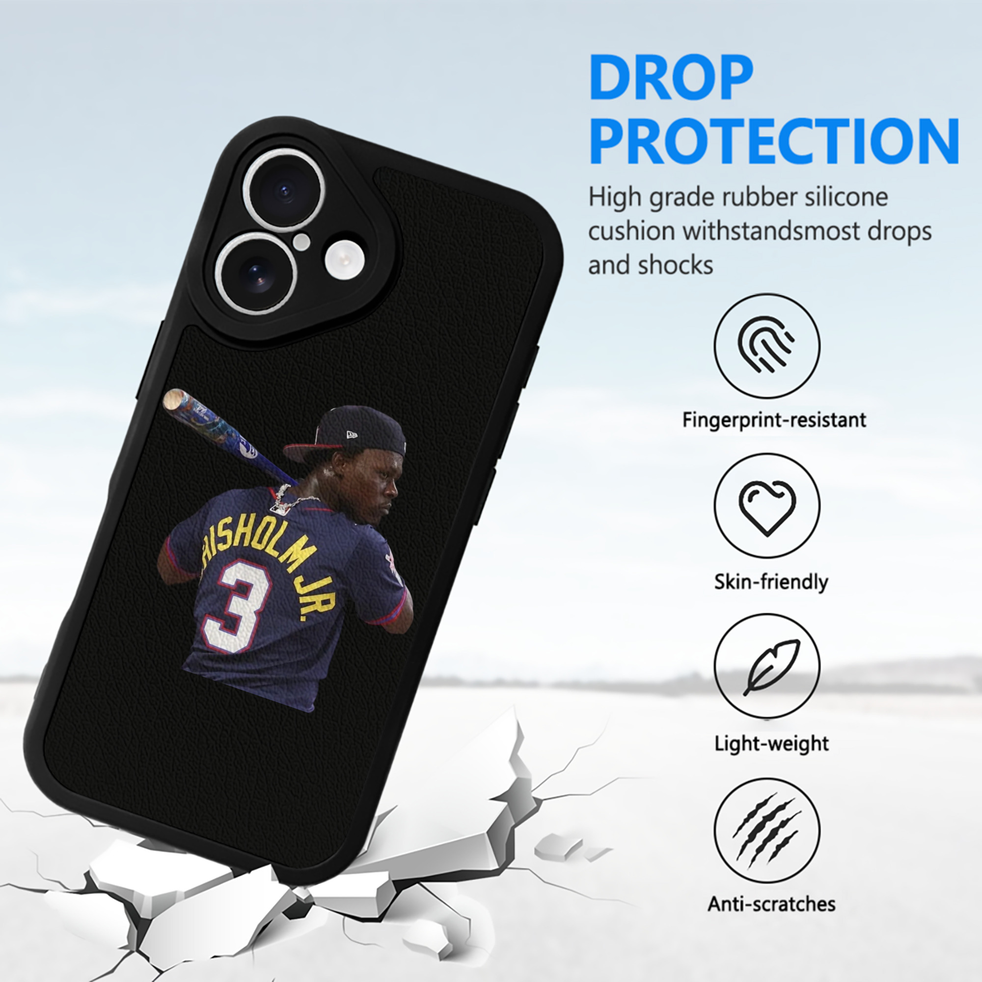 Jazz Chisholm Jr. 27 IPhone 16 Silicone Leather Case – UV Print, Lambskin Texture – Perfect Fit, Wireless Charging Compatible, Scratch Resistant, Precise Cutouts – Stylish Protection For IPhone 16