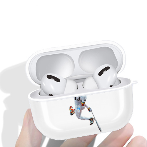 Jazz Chisholm Jr. 4 AirPods Pro Hard Case White With Keychain, Durable Flexible PC, Precise Cutouts, Anti-Fingerprint, Yellowing & Scratch Resistant, Full Protection, Washable