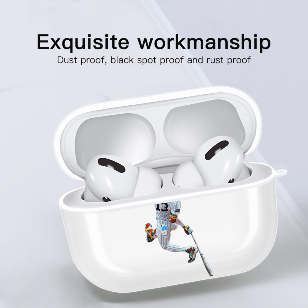 Jazz Chisholm Jr. 4 AirPods Pro Hard Case White With Keychain, Durable Flexible PC, Precise Cutouts, Anti-Fingerprint, Yellowing & Scratch Resistant, Full Protection, Washable